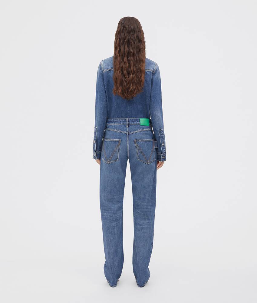 Display a large version of the product image 3 - Medium Washed Mid Rise Straight Denim