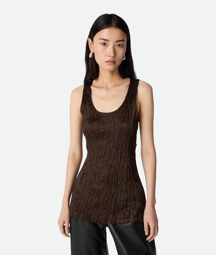 Viscose Satin Crushed Tank Top