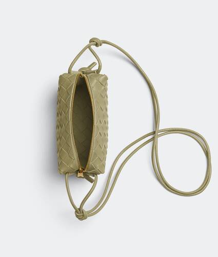 Bottega Veneta Small Loop Metal Knot Bag in Ice Cream & Muse Brass