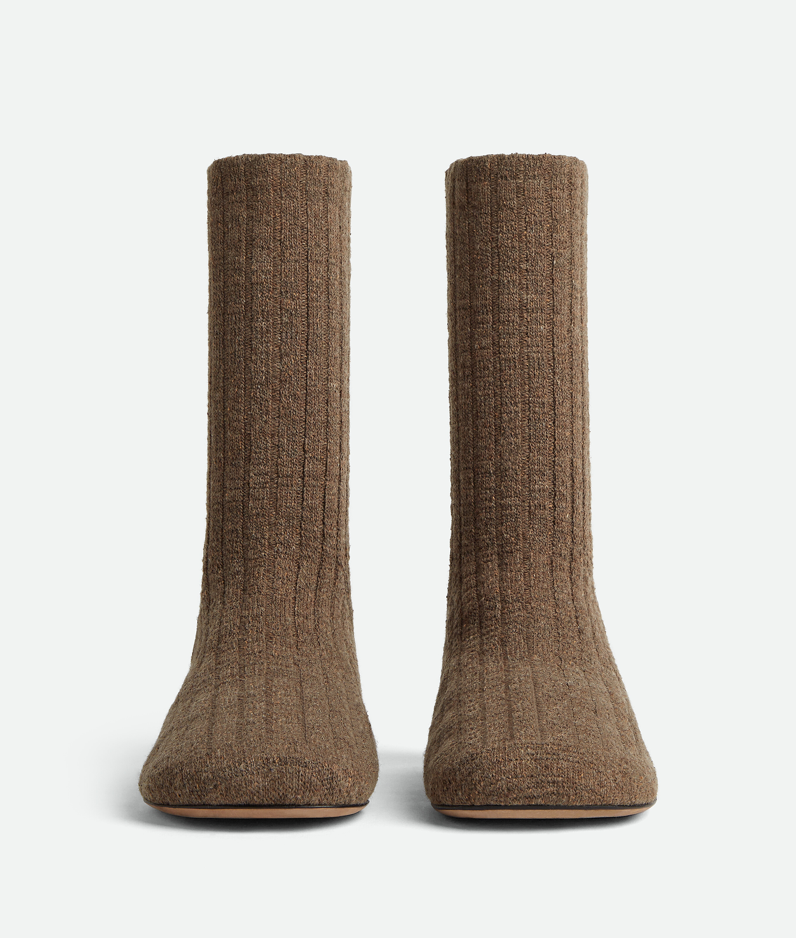 Bottega Veneta Wool Knitted Sock Boots In Brown