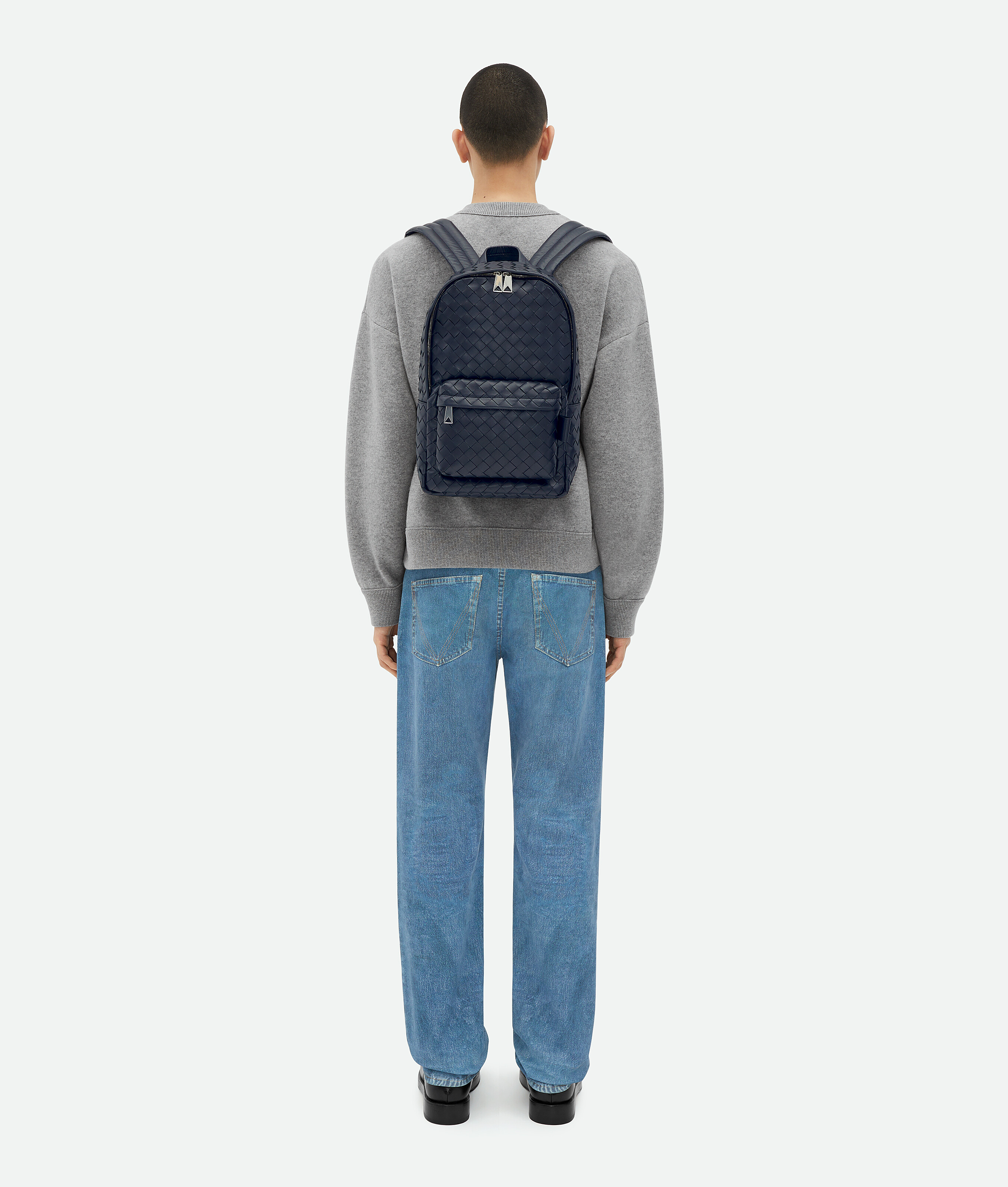 Shop Bottega Veneta Small Intrecciato Backpack In Blue