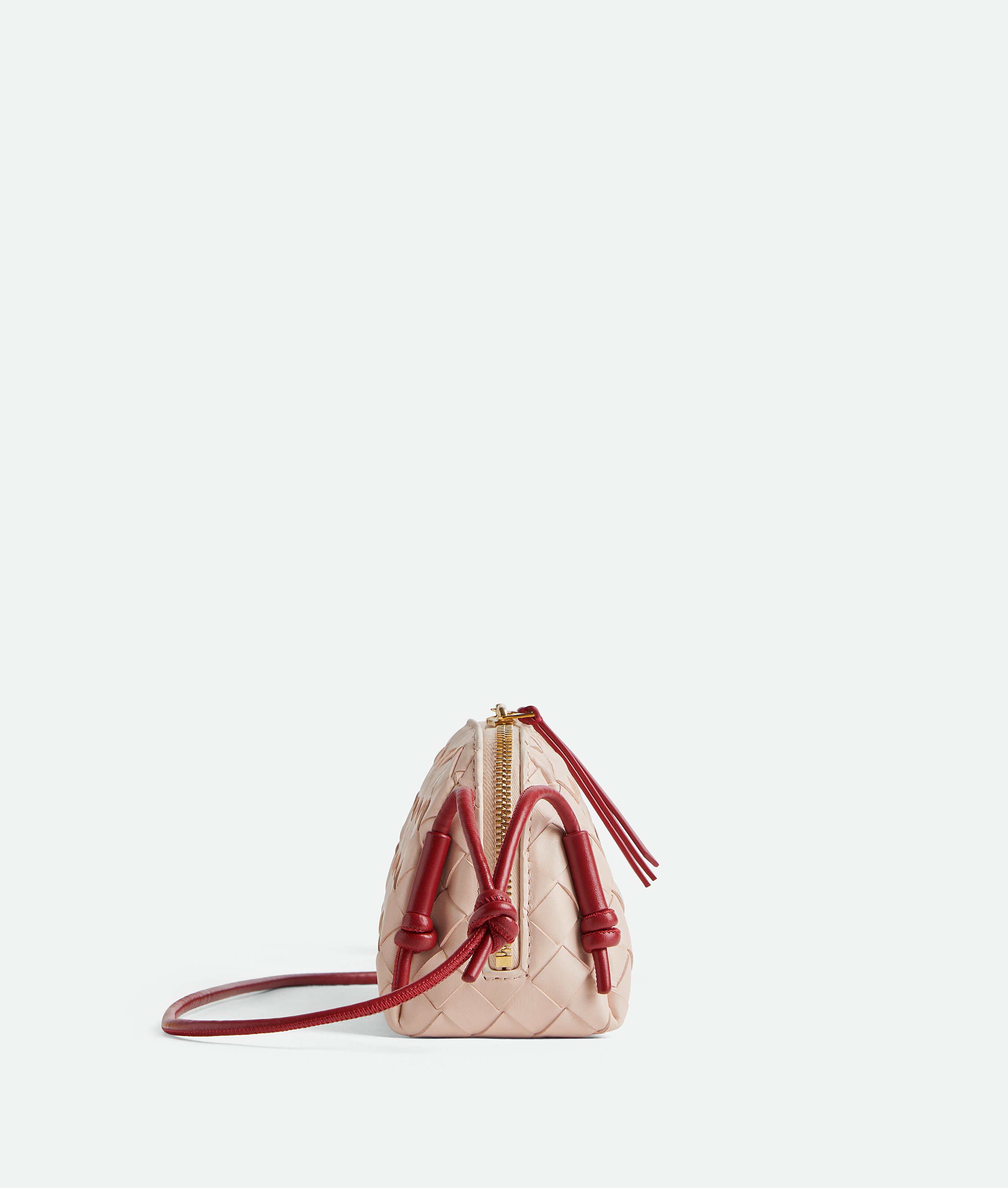 Shop Bottega Veneta Intrecciato Concert Pouch In Cameo/rosewood