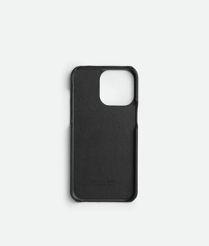 Men's Intrecciato Iphone 16 Pro Foglio Case in Black Bottega Veneta Belgium EN - Image 2
