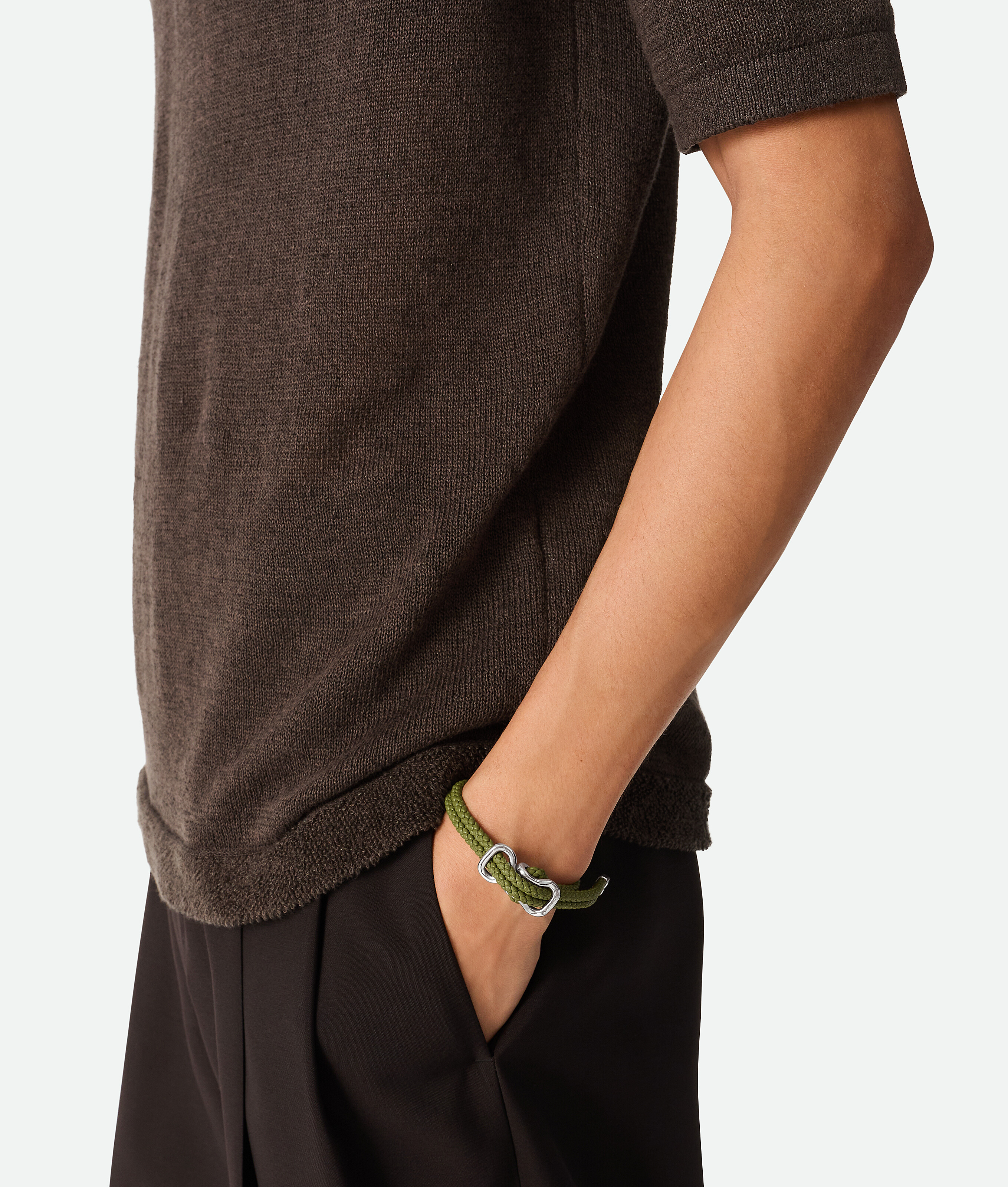 Bottega Veneta Braided Bracelet In Matcha