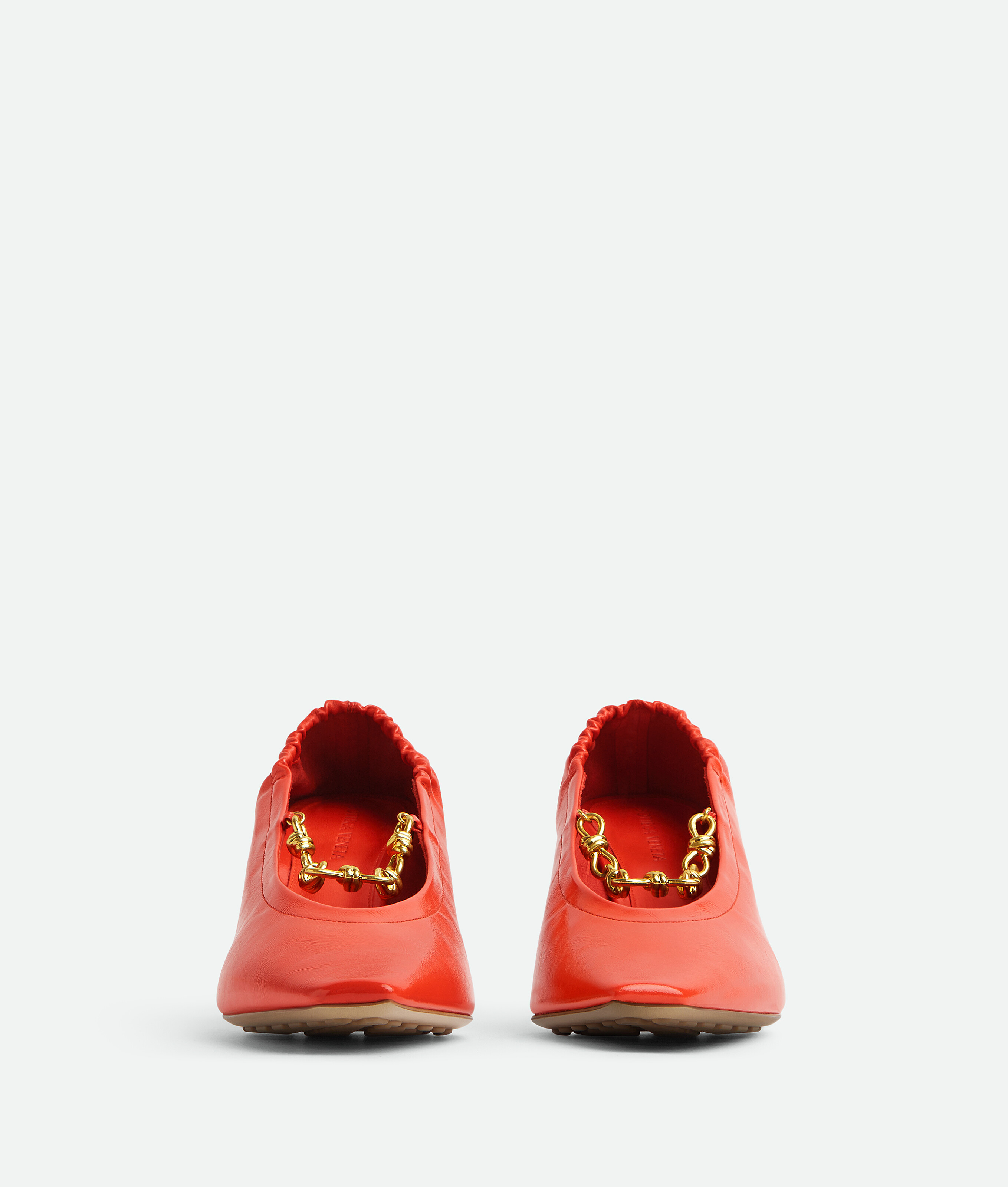 Shop Bottega Veneta Sharp Chain Pumps In New Orange