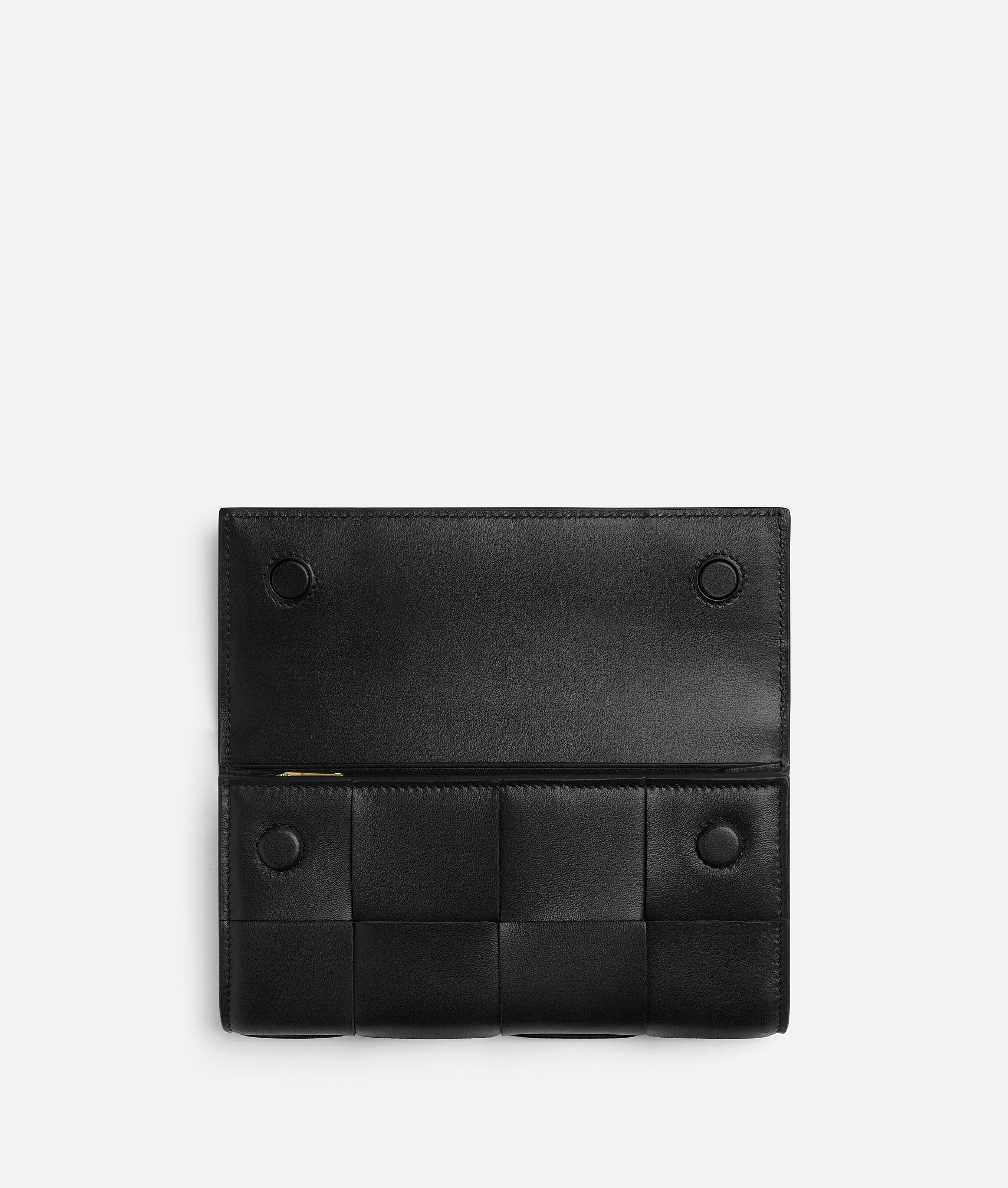 Bottega Veneta Cassette Large Flap Wallet In Black