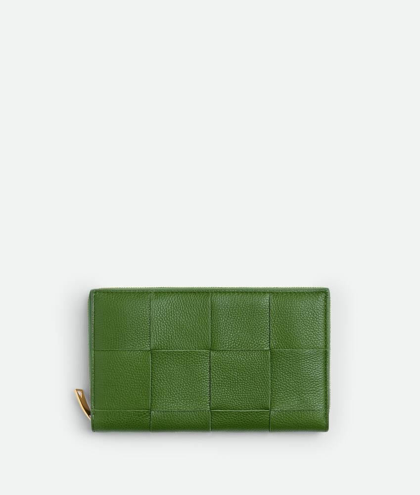 Intreccio Leather Wallet in Green - Bottega Veneta