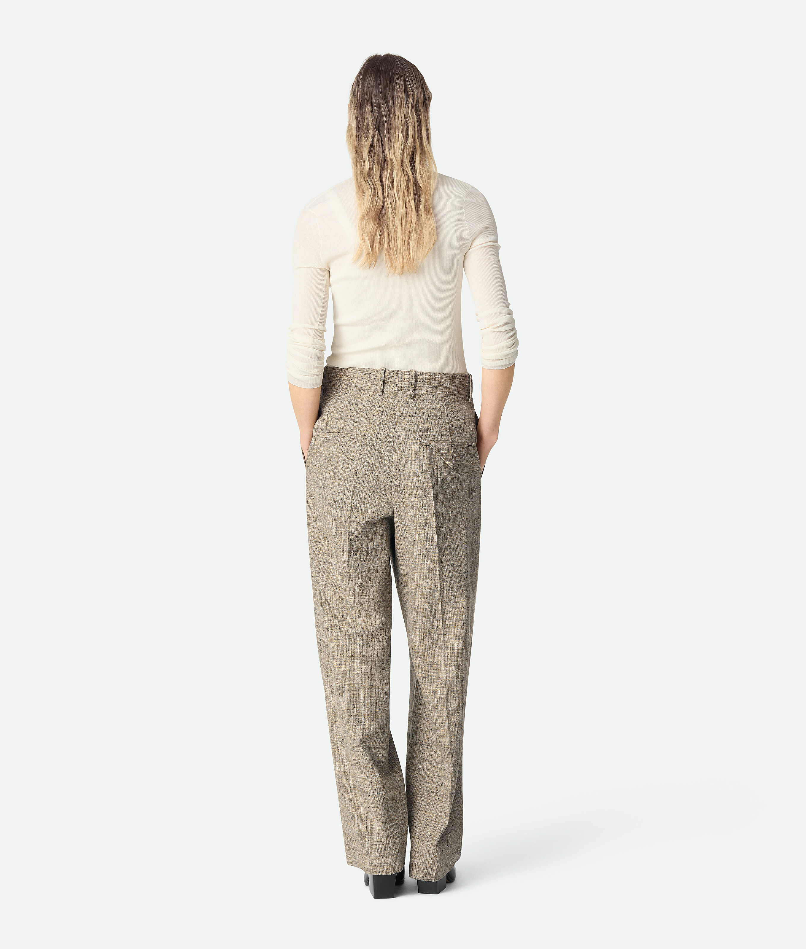 Bottega Veneta Pantalon En Viscose Mouchetée In Neutral
