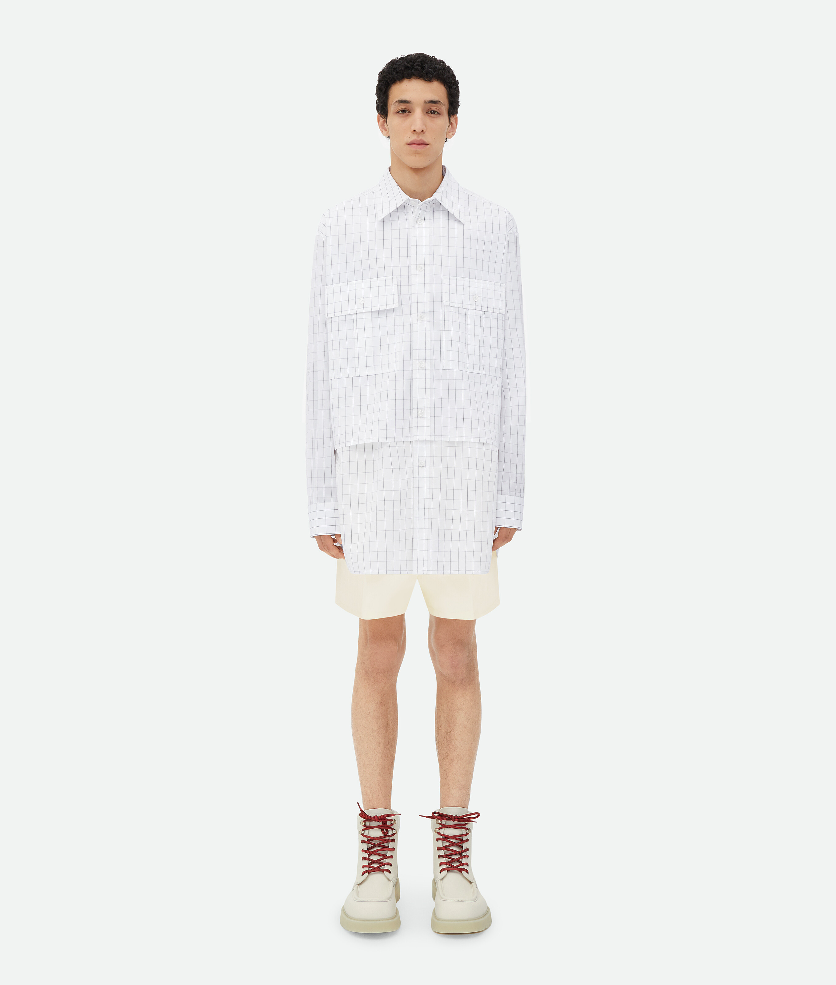 Shop Bottega Veneta Cotton Twill Shorts In Yellow