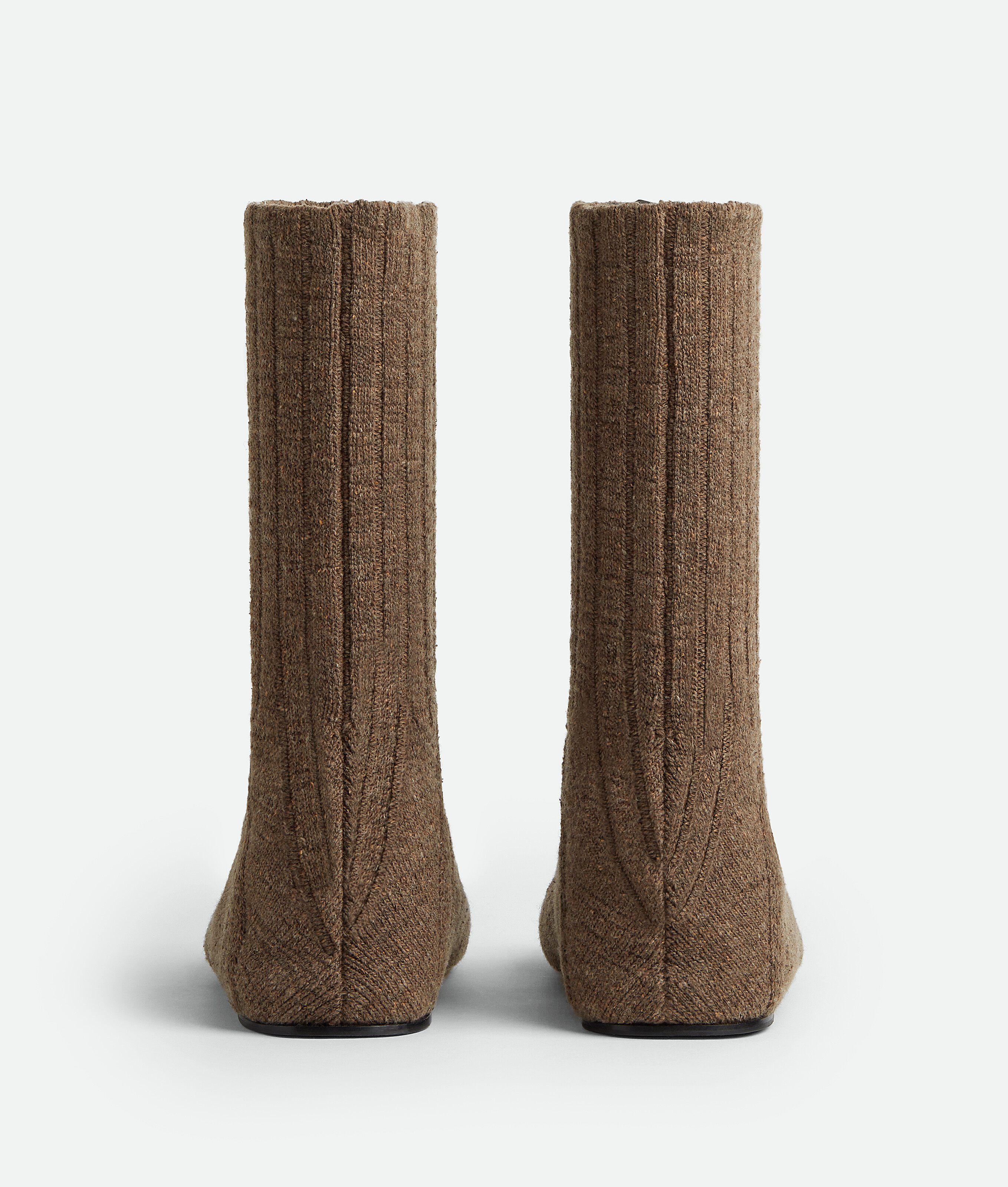 Bottega Veneta Wool Knitted Sock Boots In Brown