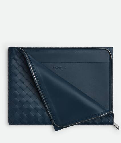 Intrecciato Half Zip Pouch