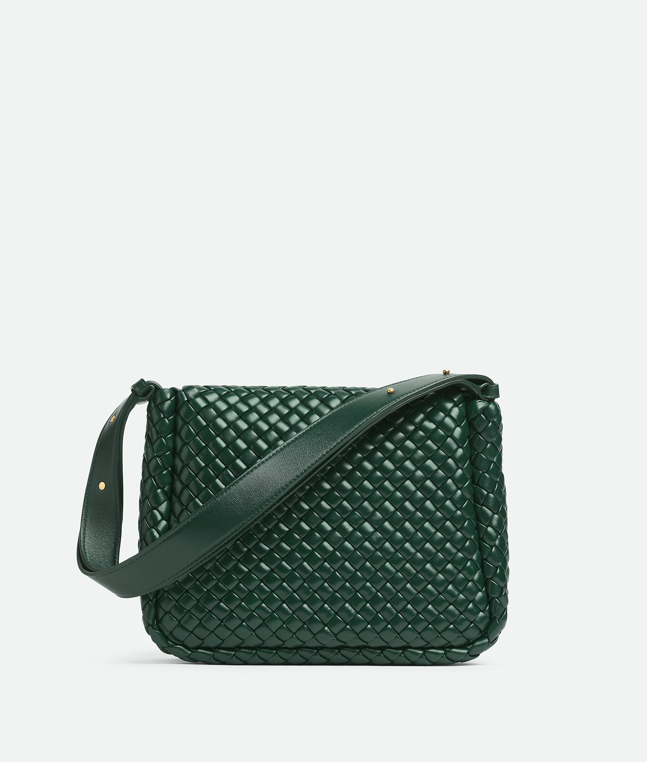 Shop Bottega Veneta Small Cobble Shoulder Bag In Green