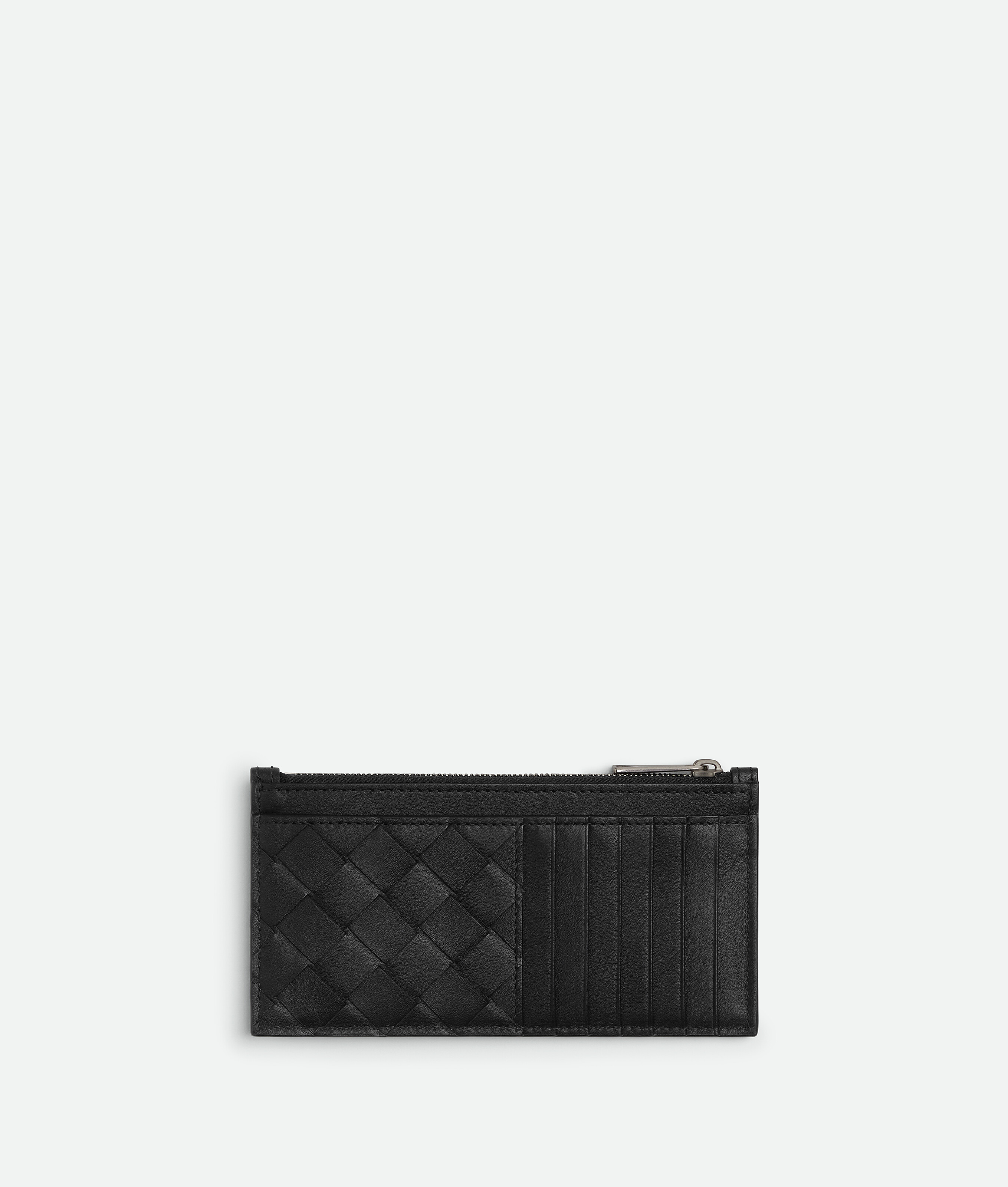 Shop Bottega Veneta Intrecciato Long Zippered Card Case In Black