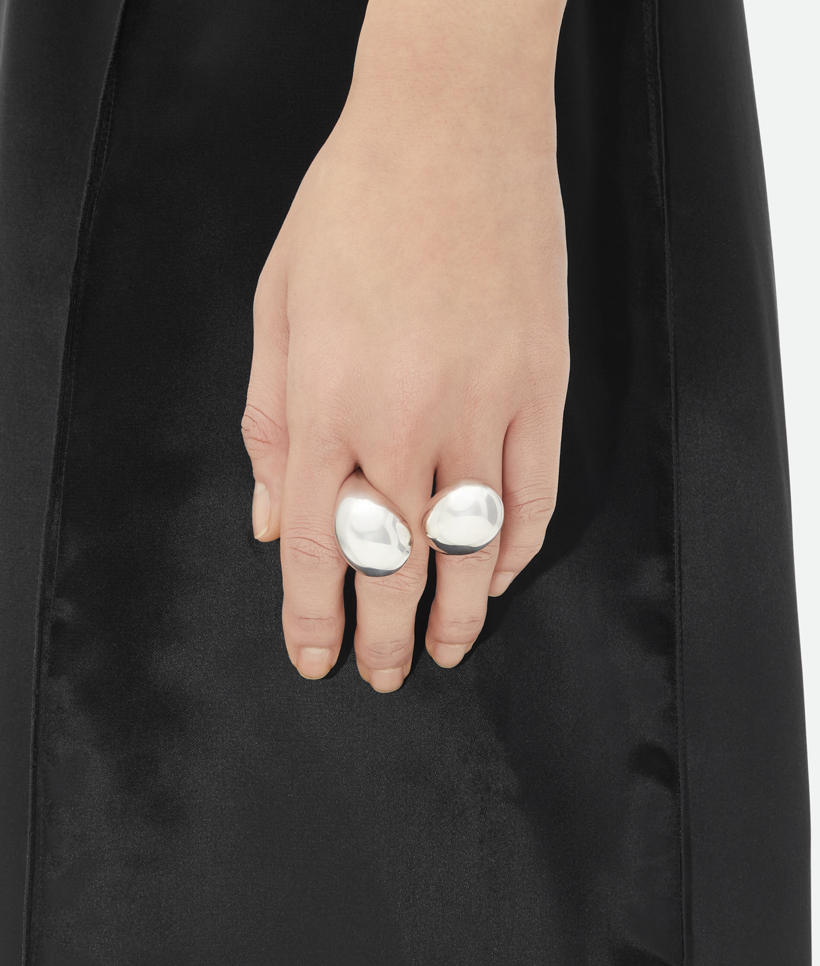 Bottega Veneta Drop Ring - Silver - Woman - 09