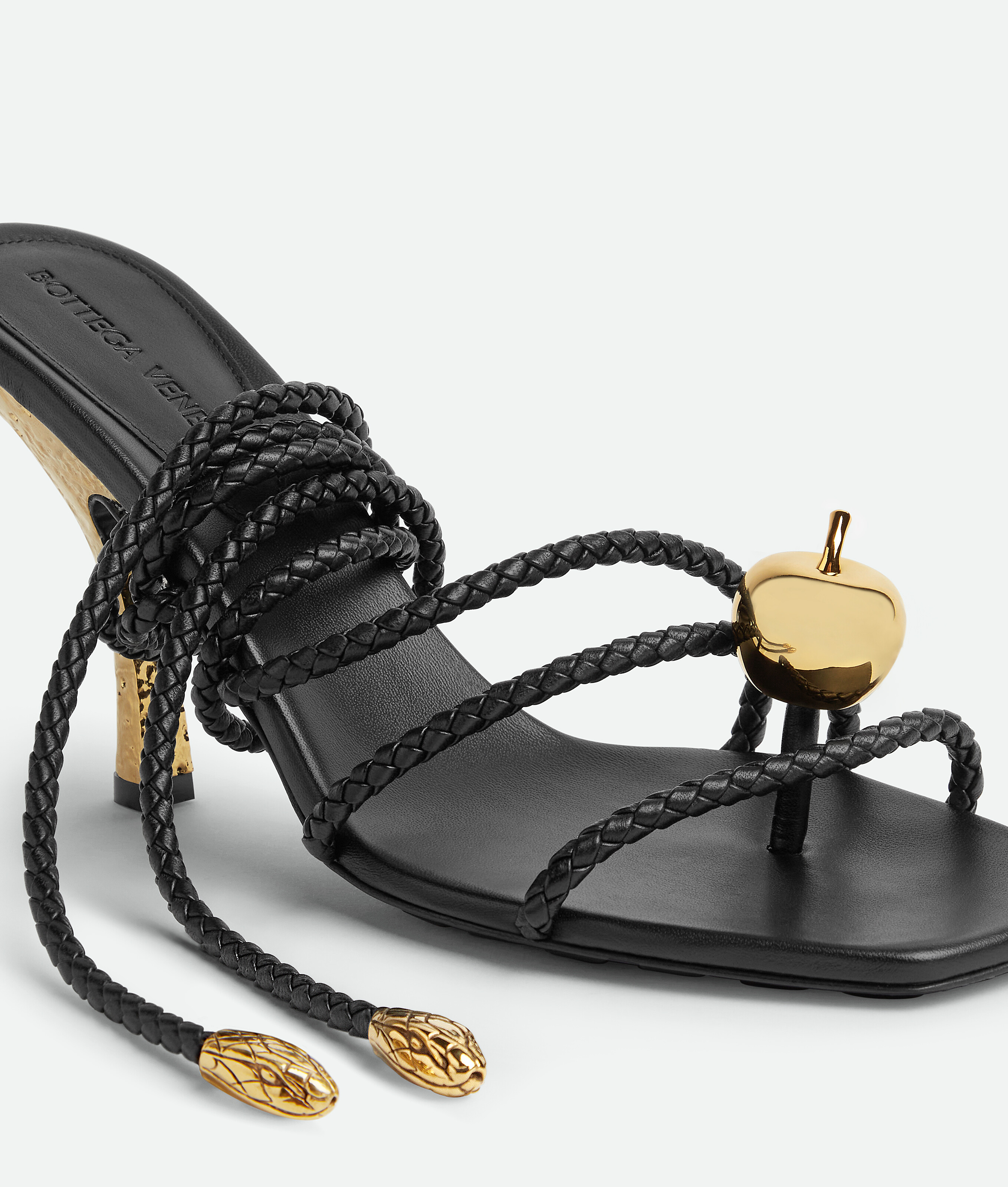 Bottega Veneta Adam Strappy Apple Ankle-wrap Sandals In Black