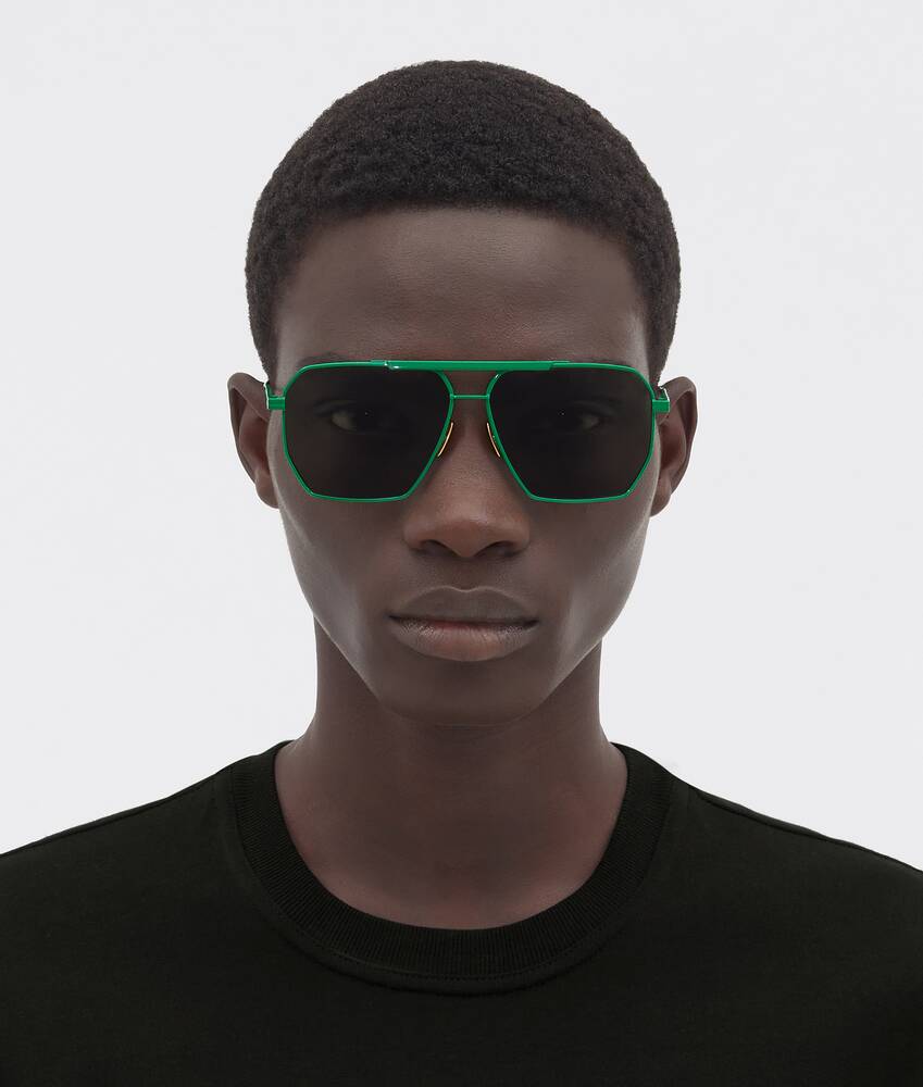 Bottega Veneta - Aluminium Classic D-Frame Sunglasses - Green - Sunglasses  - Bottega Veneta Eyewear - Avvenice
