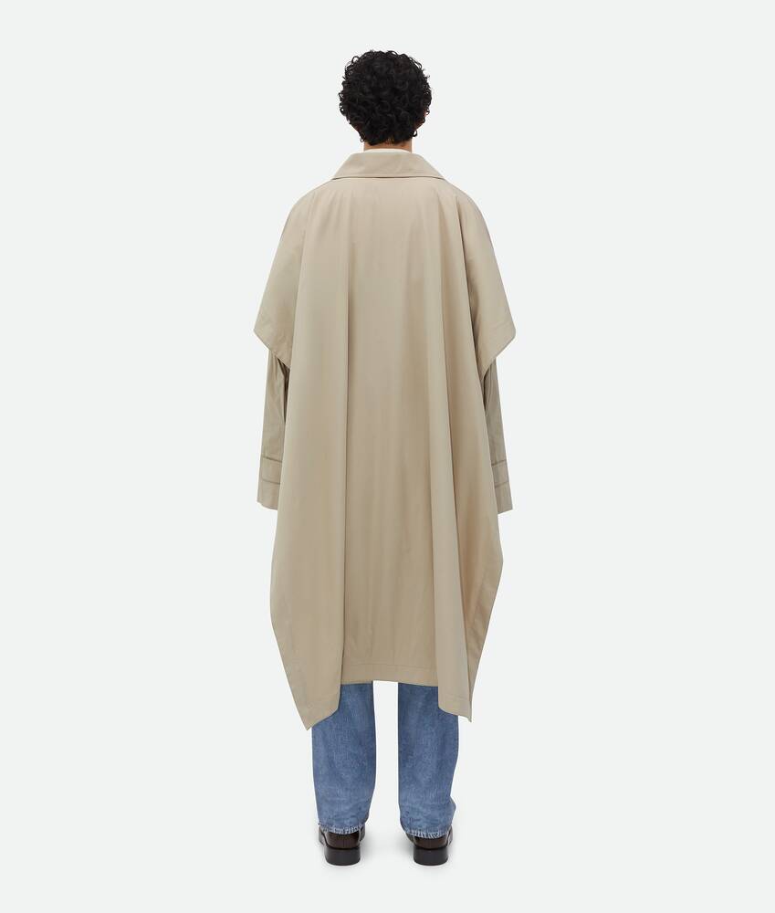 Display a large version of the product image 3 - Cotton Silk Cape Trench With Check Lining