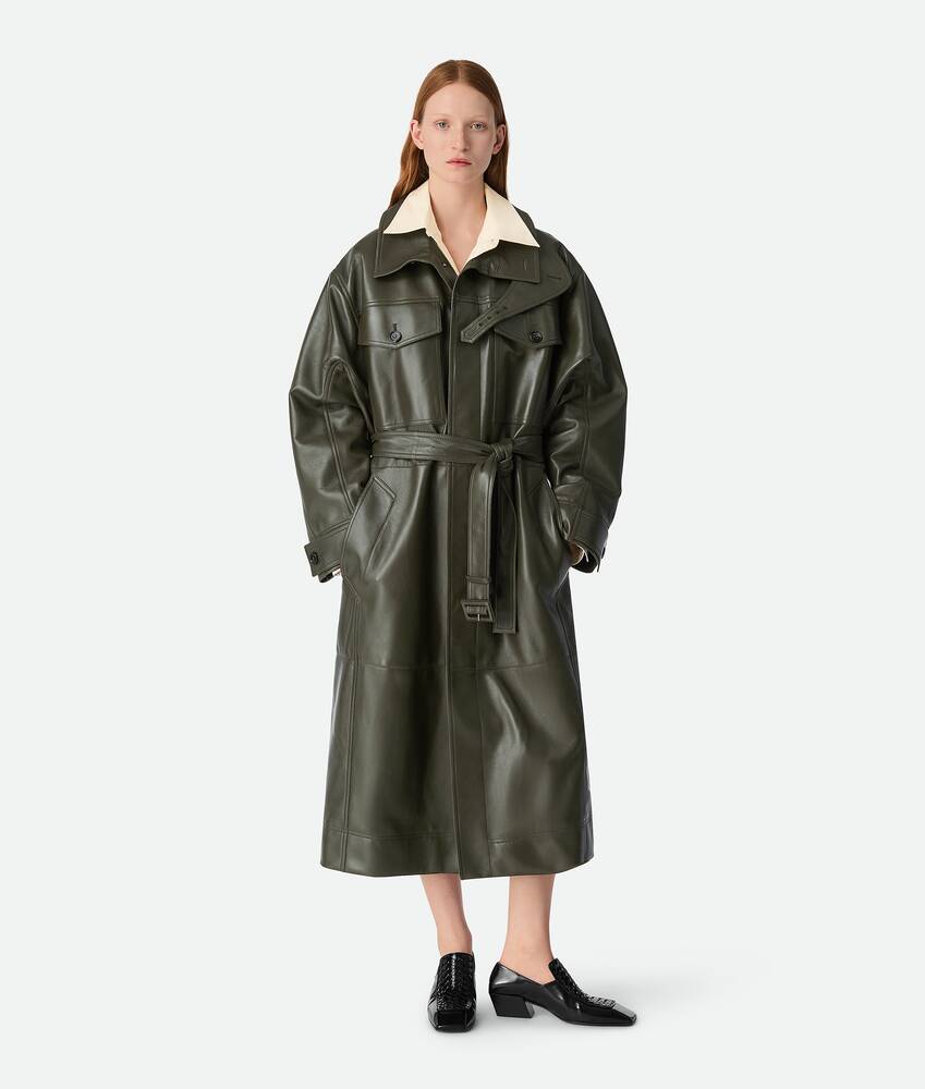 Ledermantel in DARK FOREST Bottega Veneta® AT