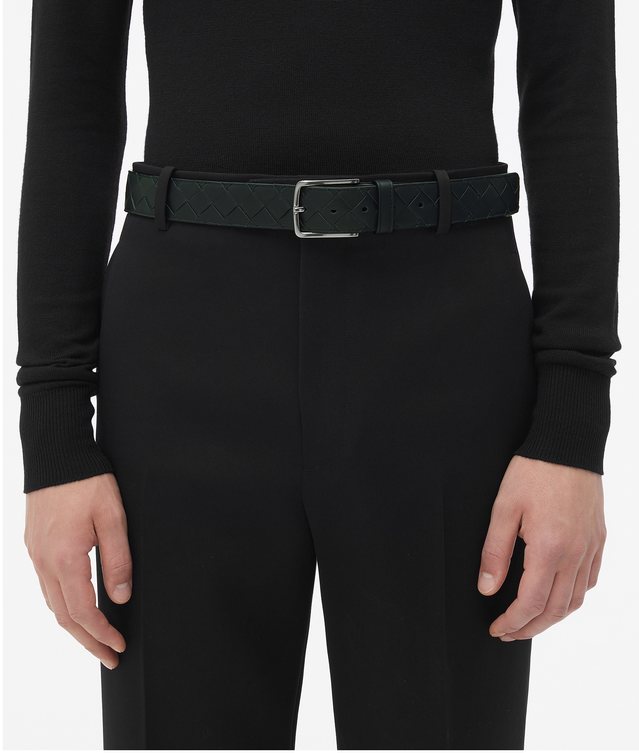 Shop Bottega Veneta Intrecciato Belt In Green