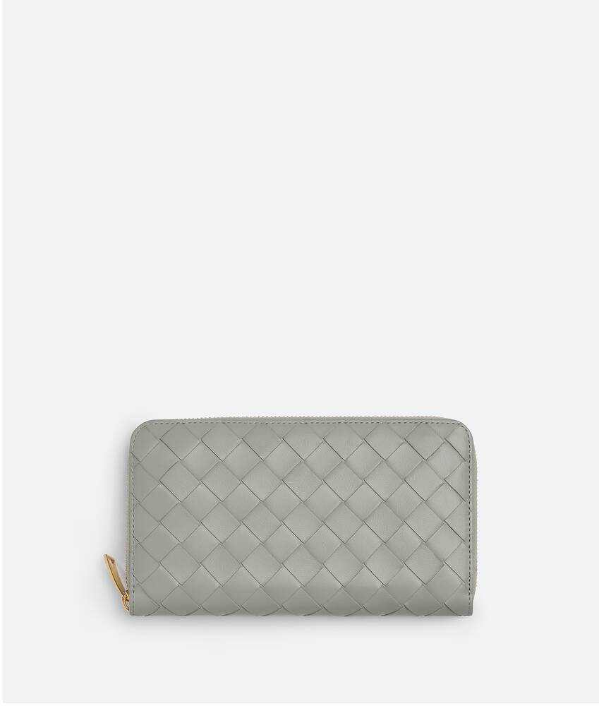 BOTTEGA VENETA ジップアラウンドウォレット 長財布 グレー札入れx2小銭入れx1