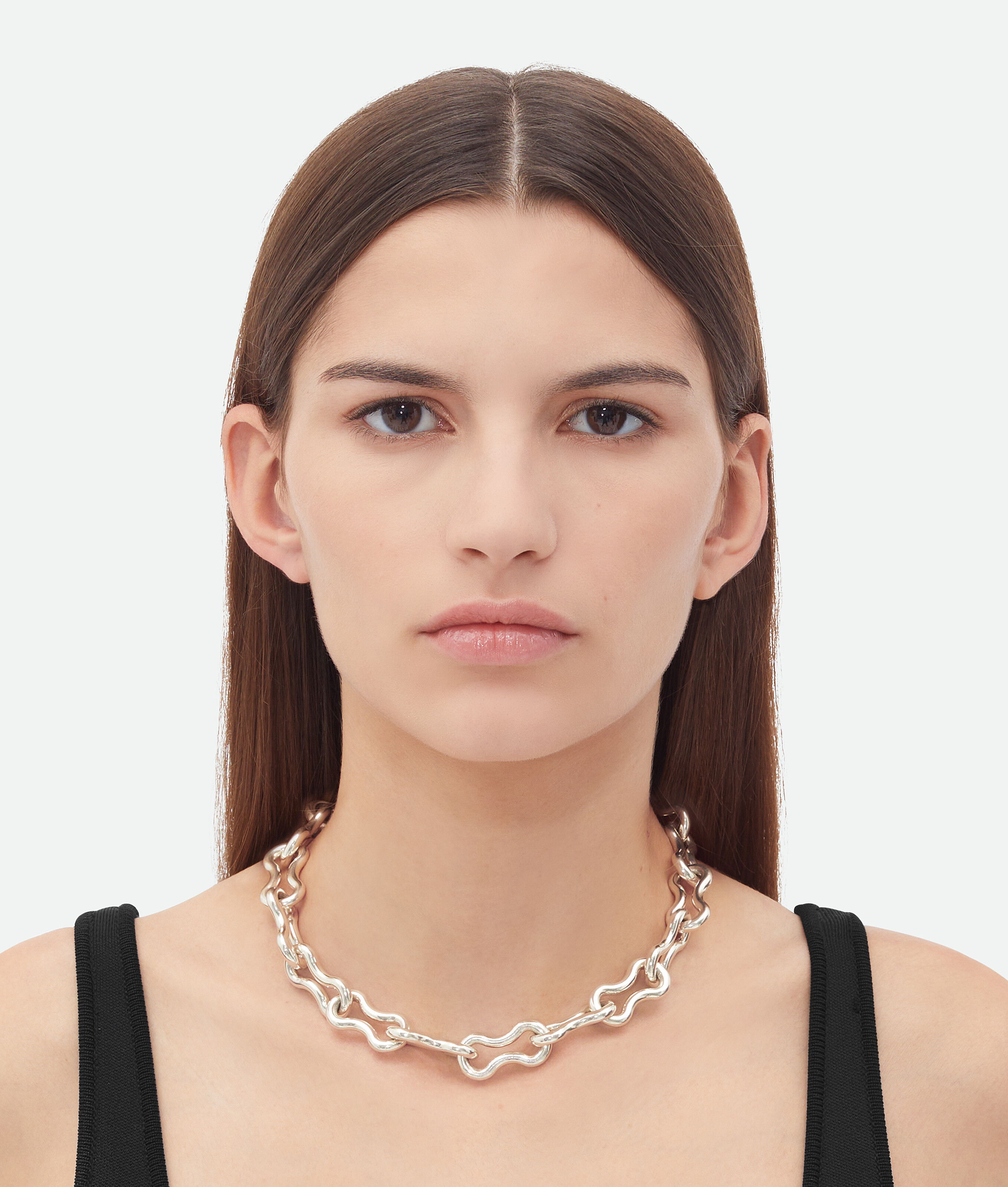 Shop Bottega Veneta Nest Chain Necklace In Silver