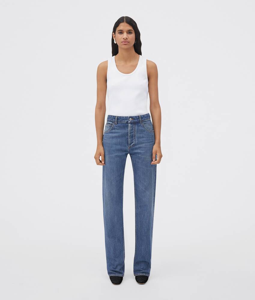 Display a large version of the product image 1 - Medium Washed High Rise Straight Denim