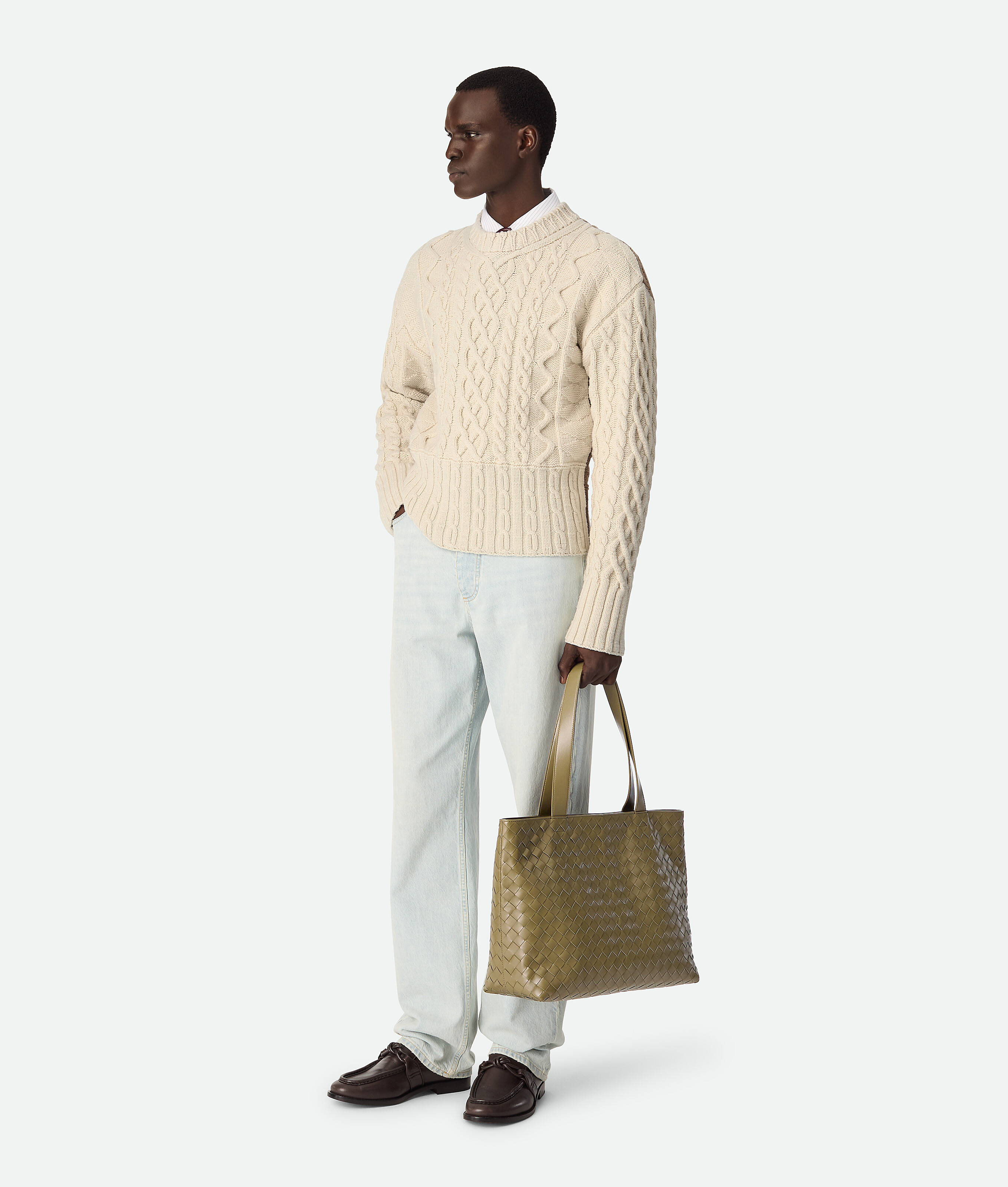 Bottega Veneta Small Intrecciato Zipped Tote In Algae