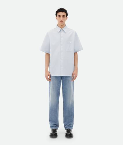 Short-Sleeved Cotton Canvas Shirt