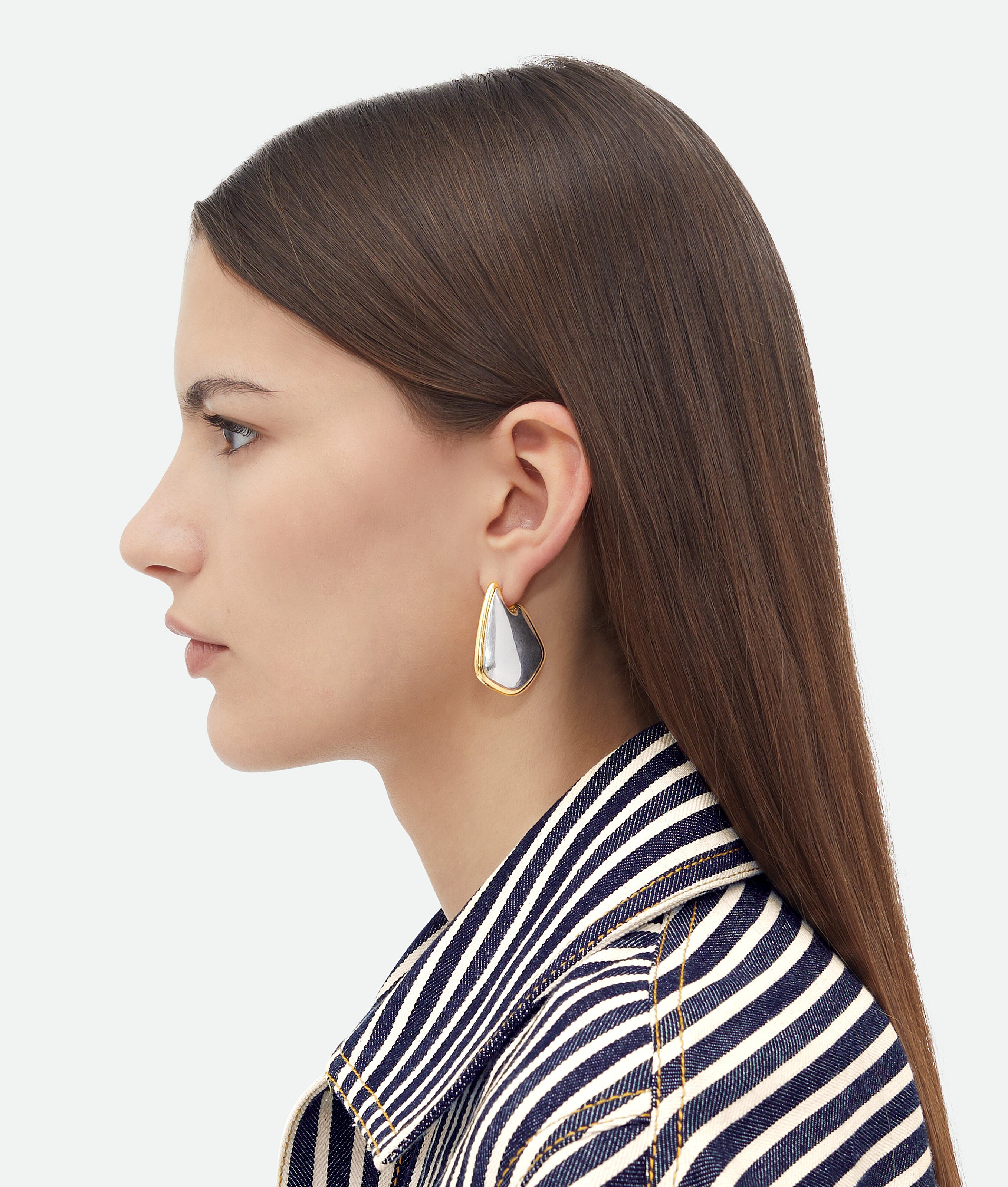 Bottega Veneta Small Fin Earrings - Silver/yellow Gold - Woman