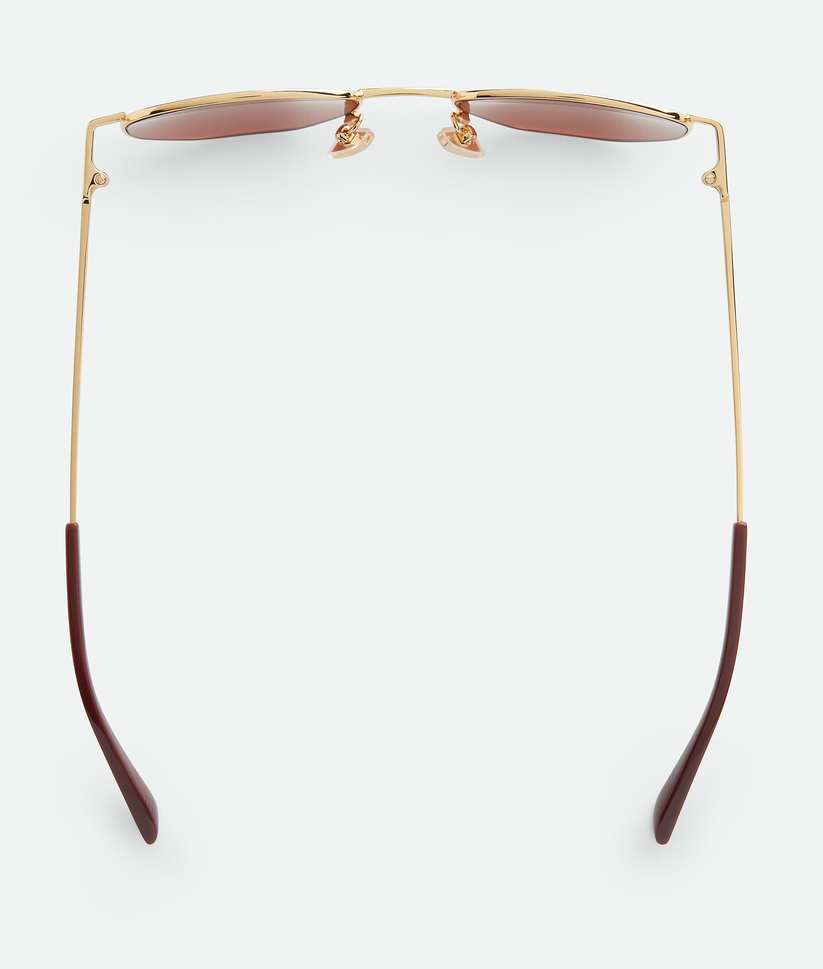 Shop Bottega Veneta Split Panthos Sunglasses In Gold