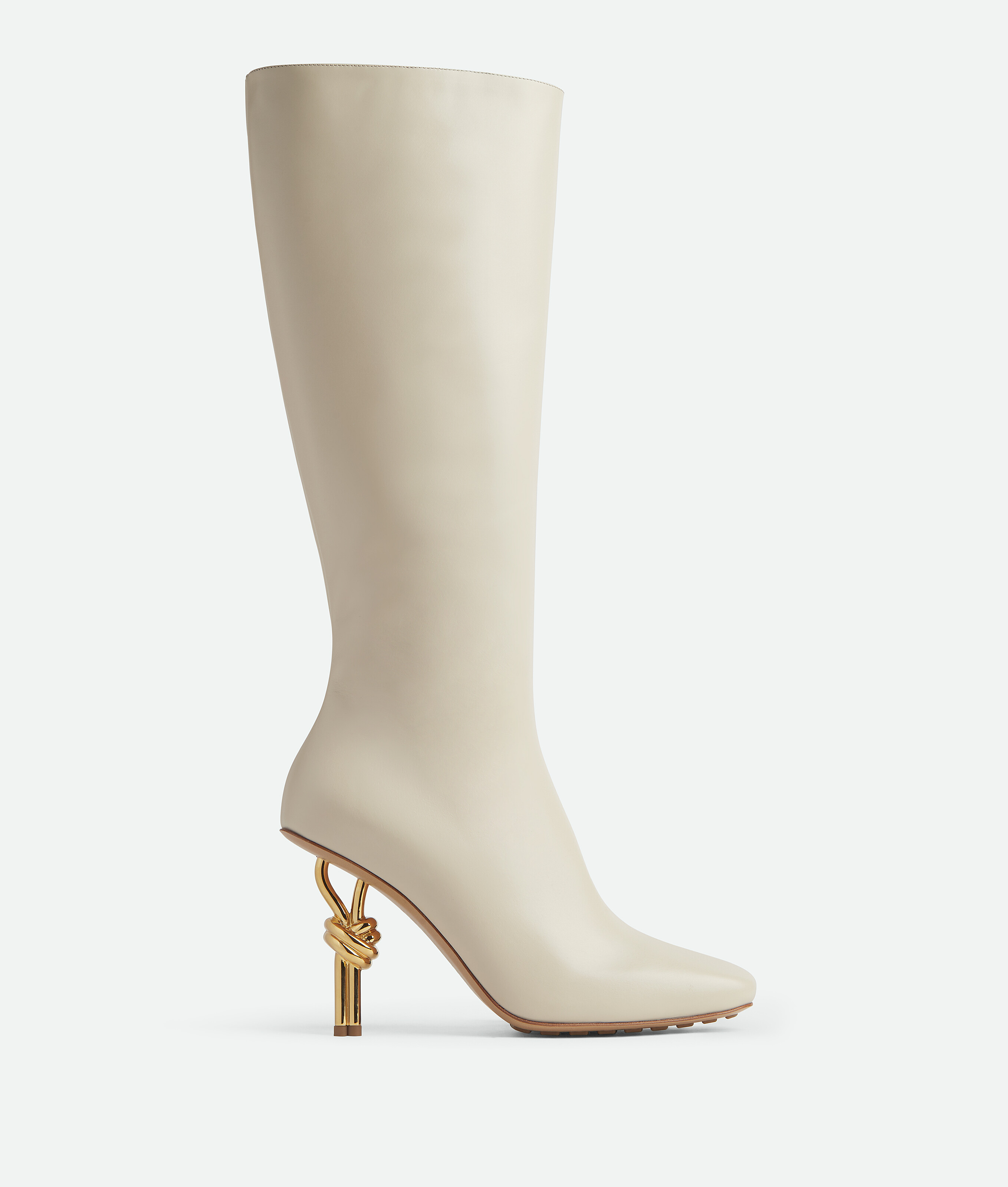 Shop Bottega Veneta Knot Boot In Sea Salt