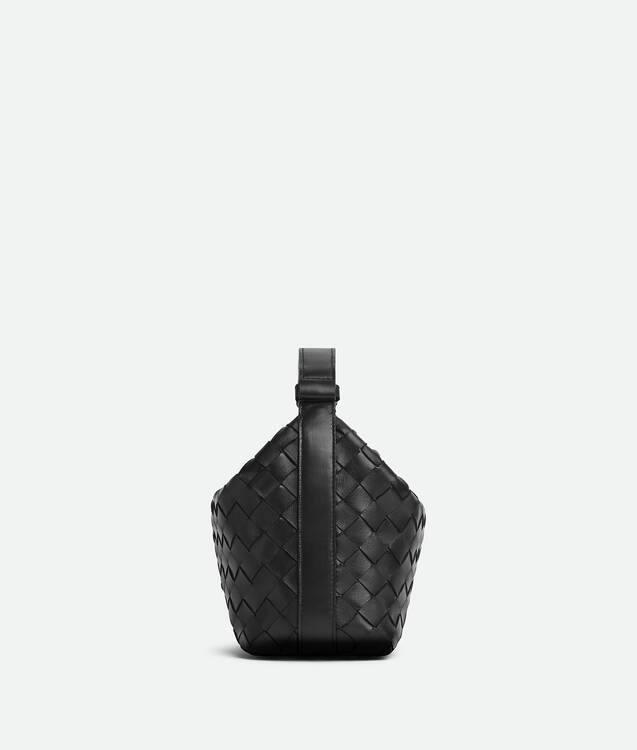 BV SMALL ANDIAMO 25CM GREY LAMBSKIN