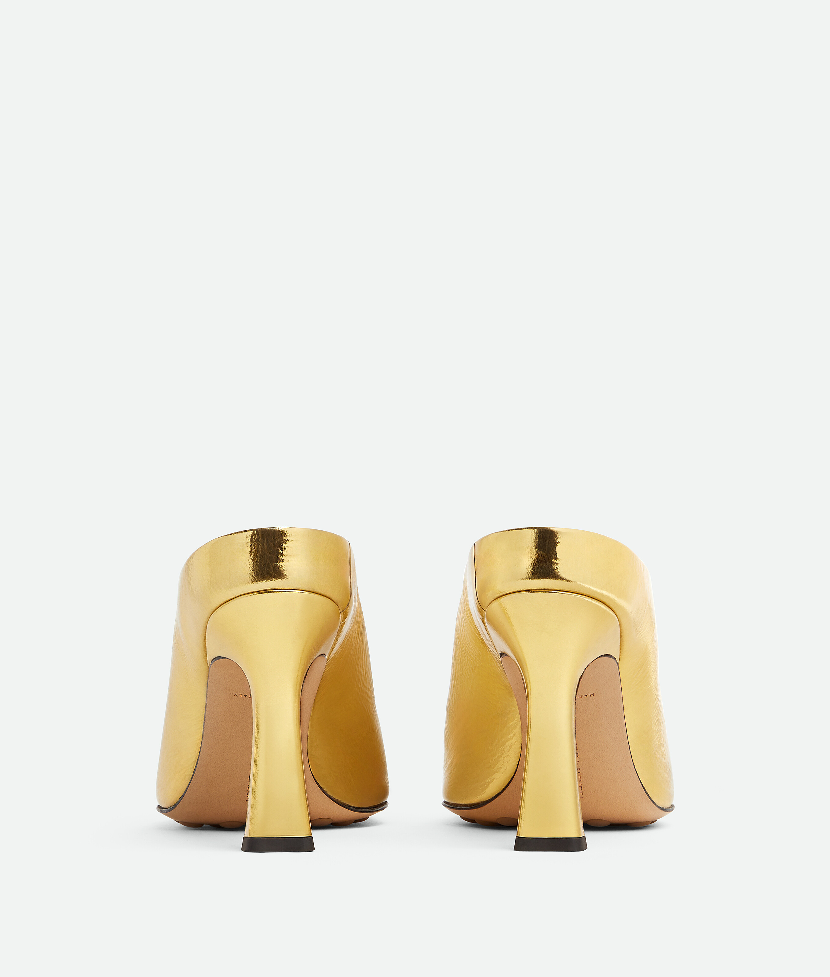 Shop Bottega Veneta Rana Mules In Gold