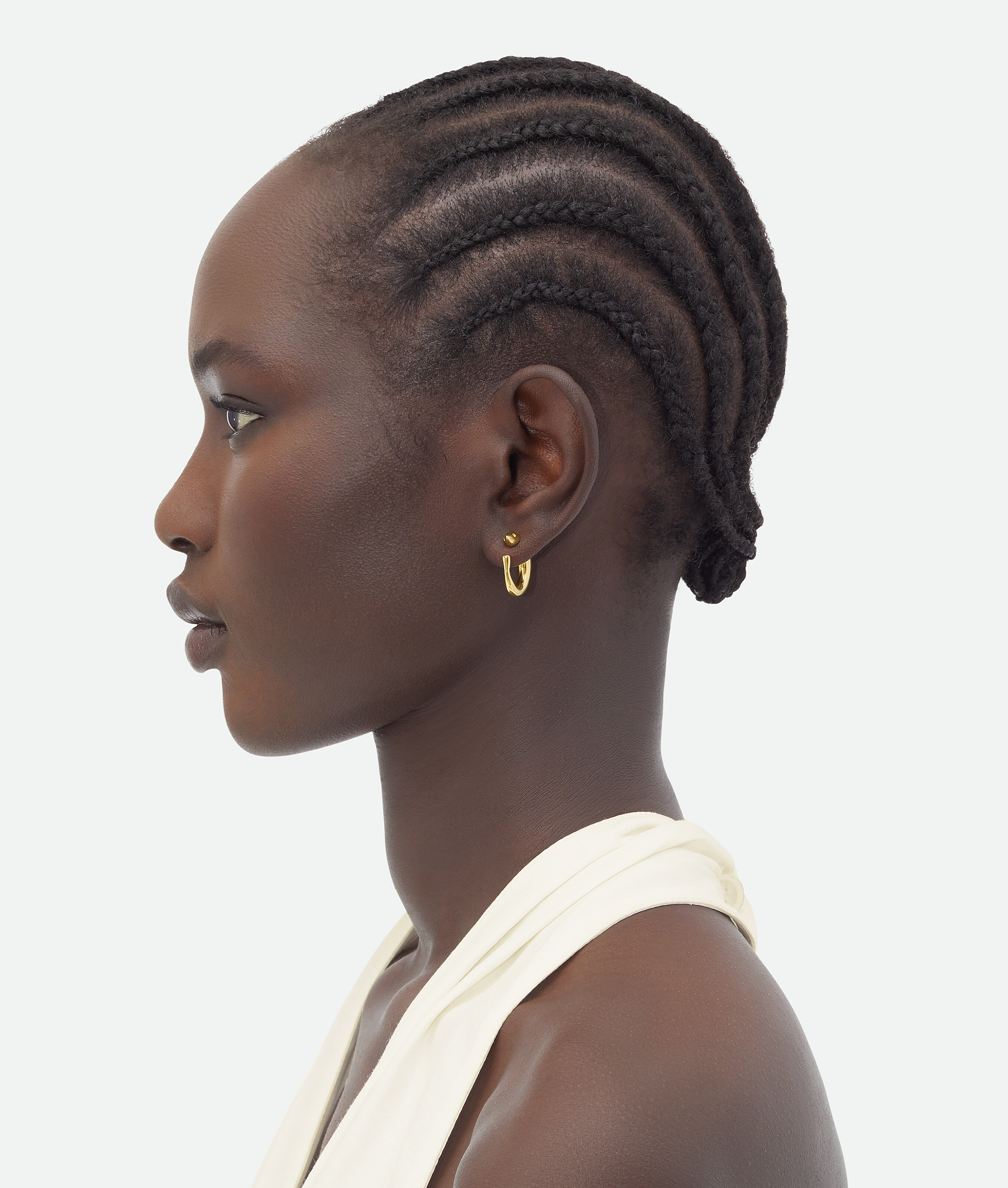 Shop Bottega Veneta Sardine Hoop Earrings In Gold
