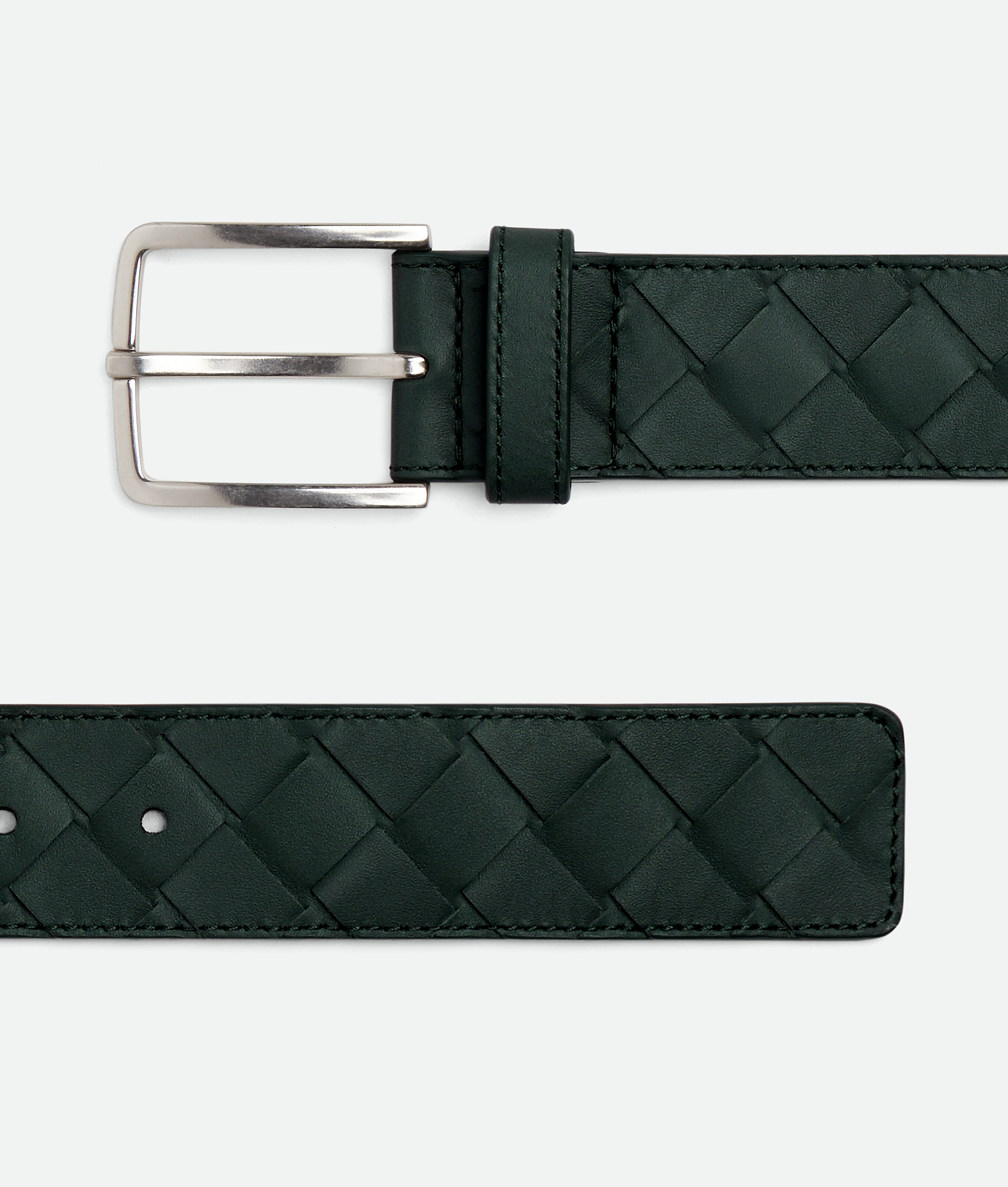 Shop Bottega Veneta Intrecciato Belt In Green