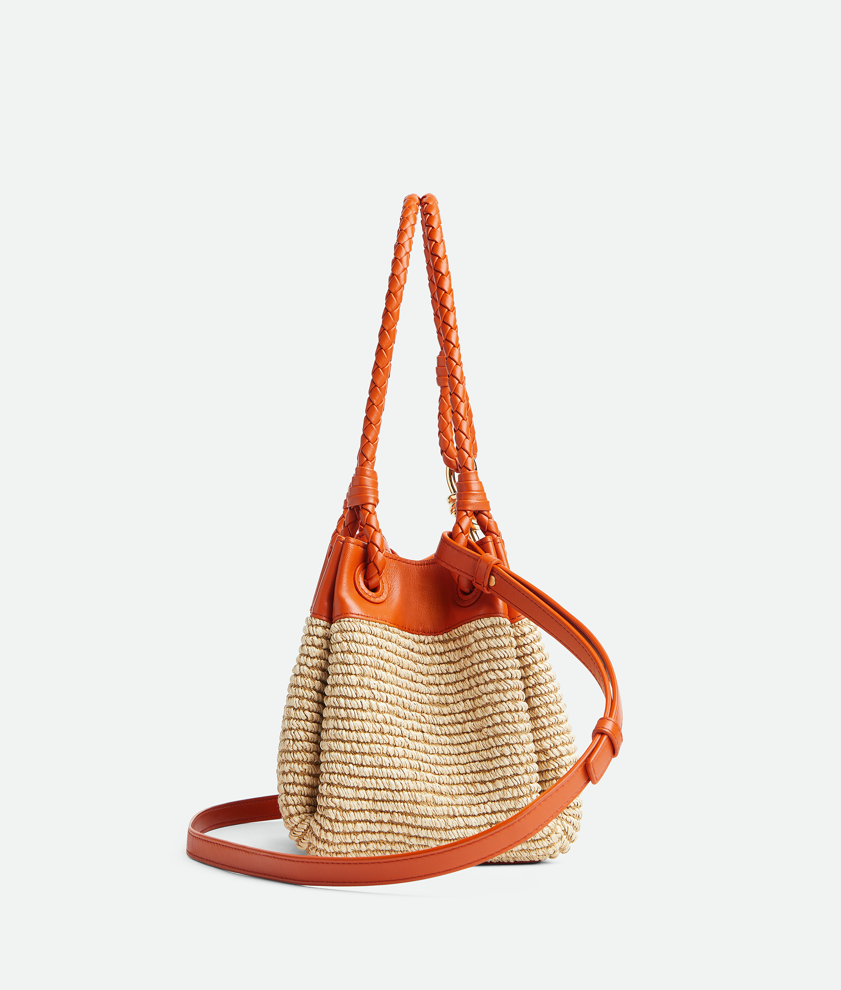 Shop Bottega Veneta Small Parachute In Natural/burned Orange