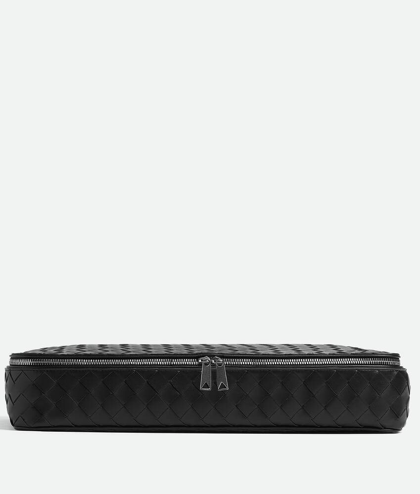 Bottega Veneta® Men's Intrecciato Medium Packing Cube in Black 
