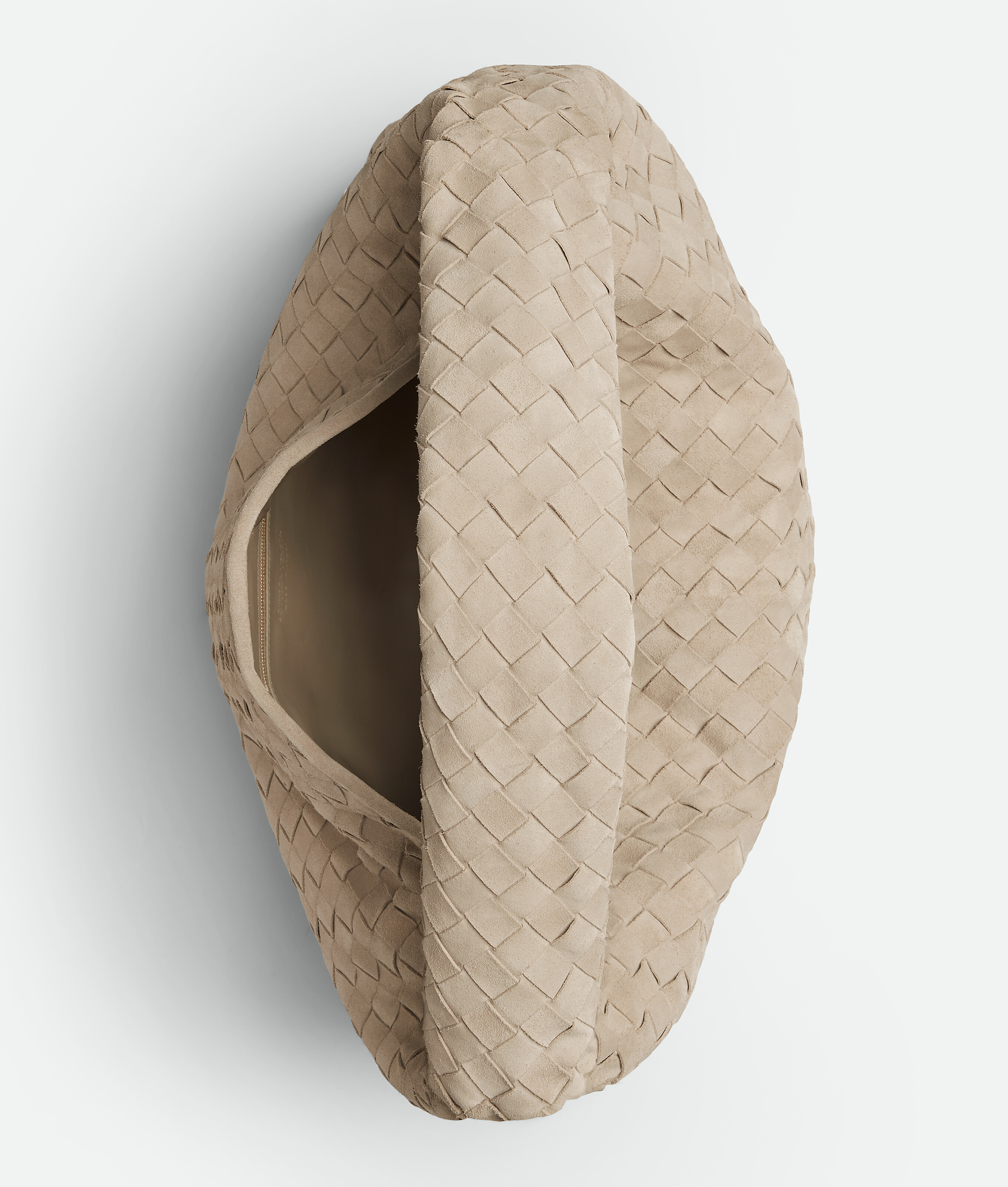 Bottega Veneta Large Suede Hop Shoulder Bag In Neutral