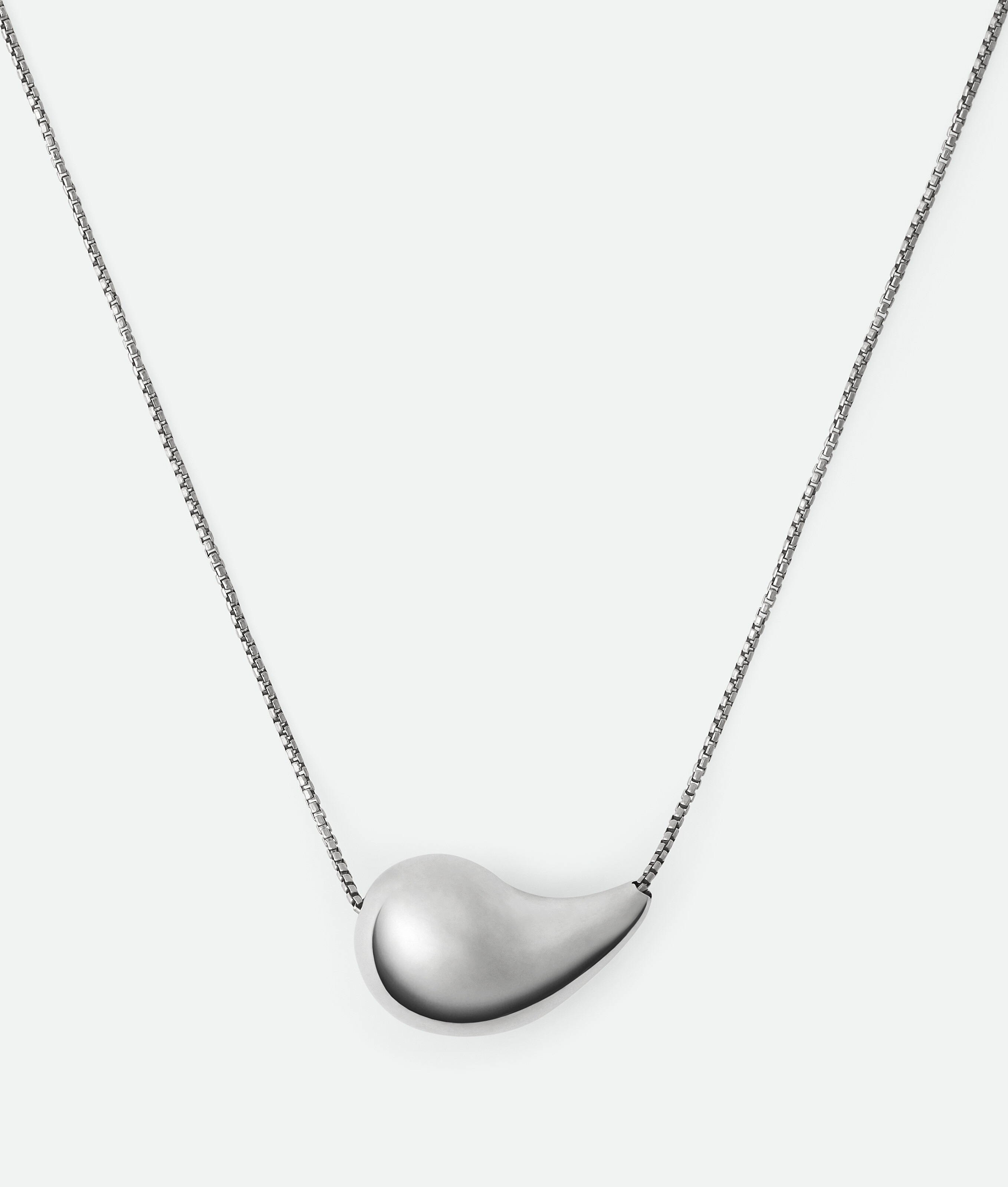 Shop Bottega Veneta Drop Pendant Necklace In Silver