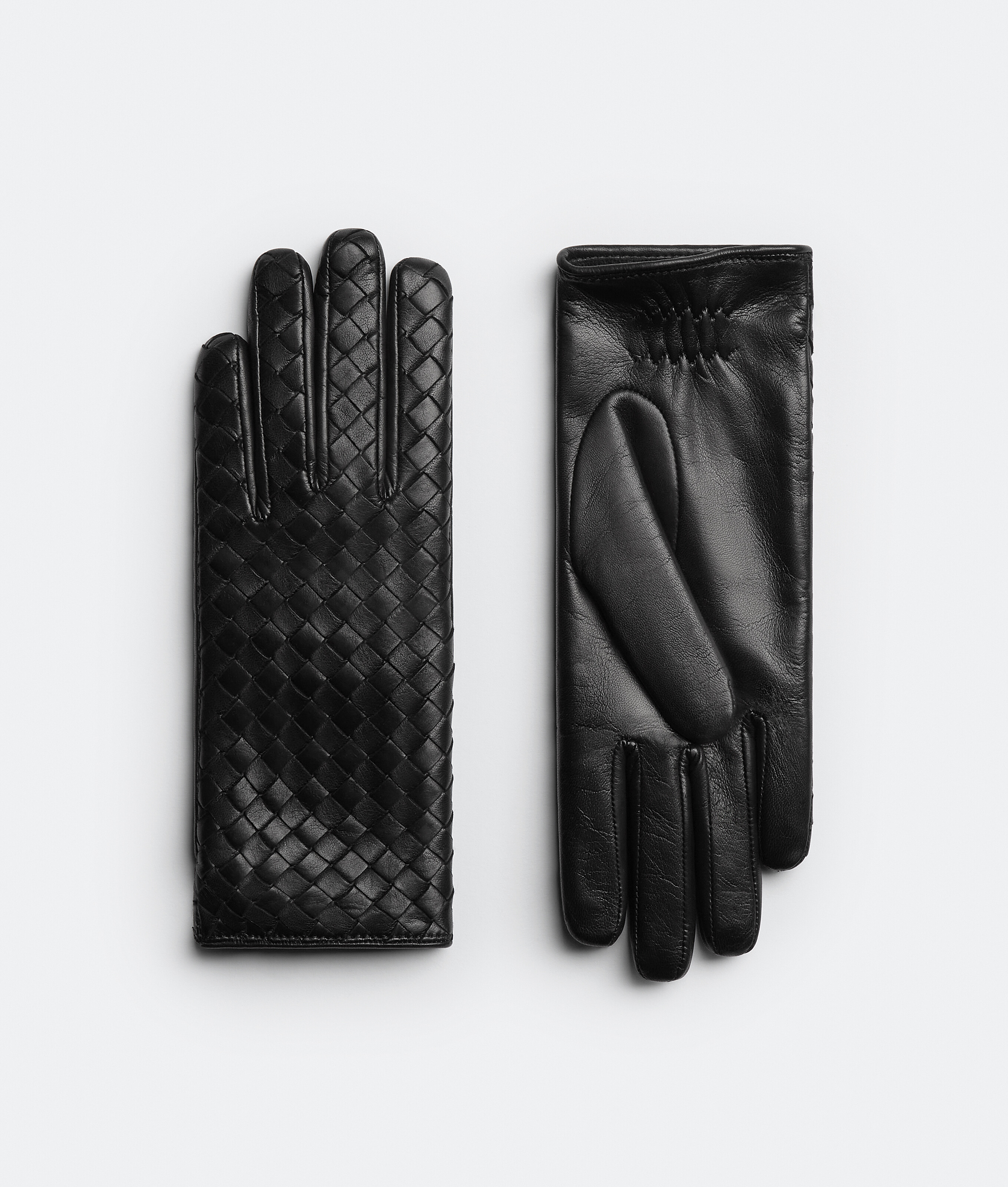 Bottega Veneta Bottega  Veneta Intrecciato Leather Gloves In Black