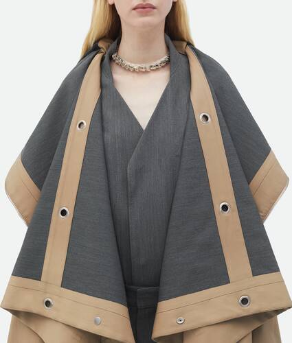 Bonded Wool And Cotton Cape