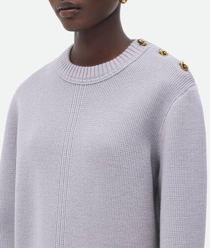 Wool Sweater With Metal Knot Buttons