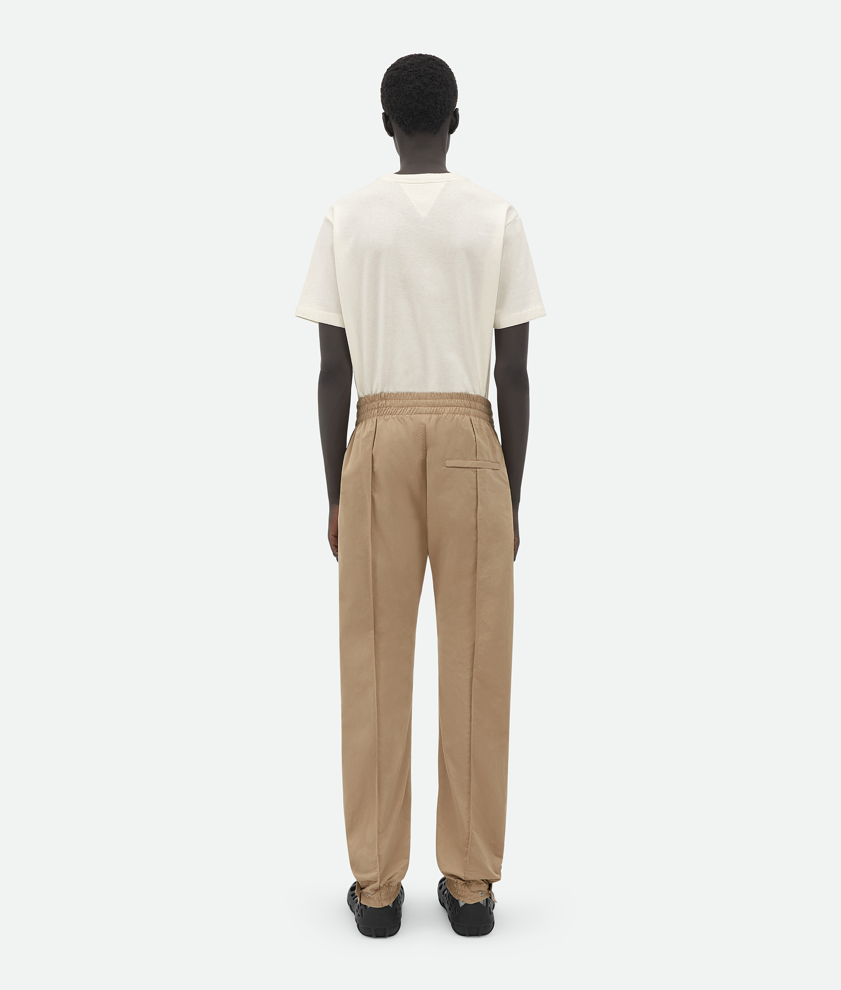 Shop Bottega Veneta Elastic Waist Tech Nylon Pants In Beige