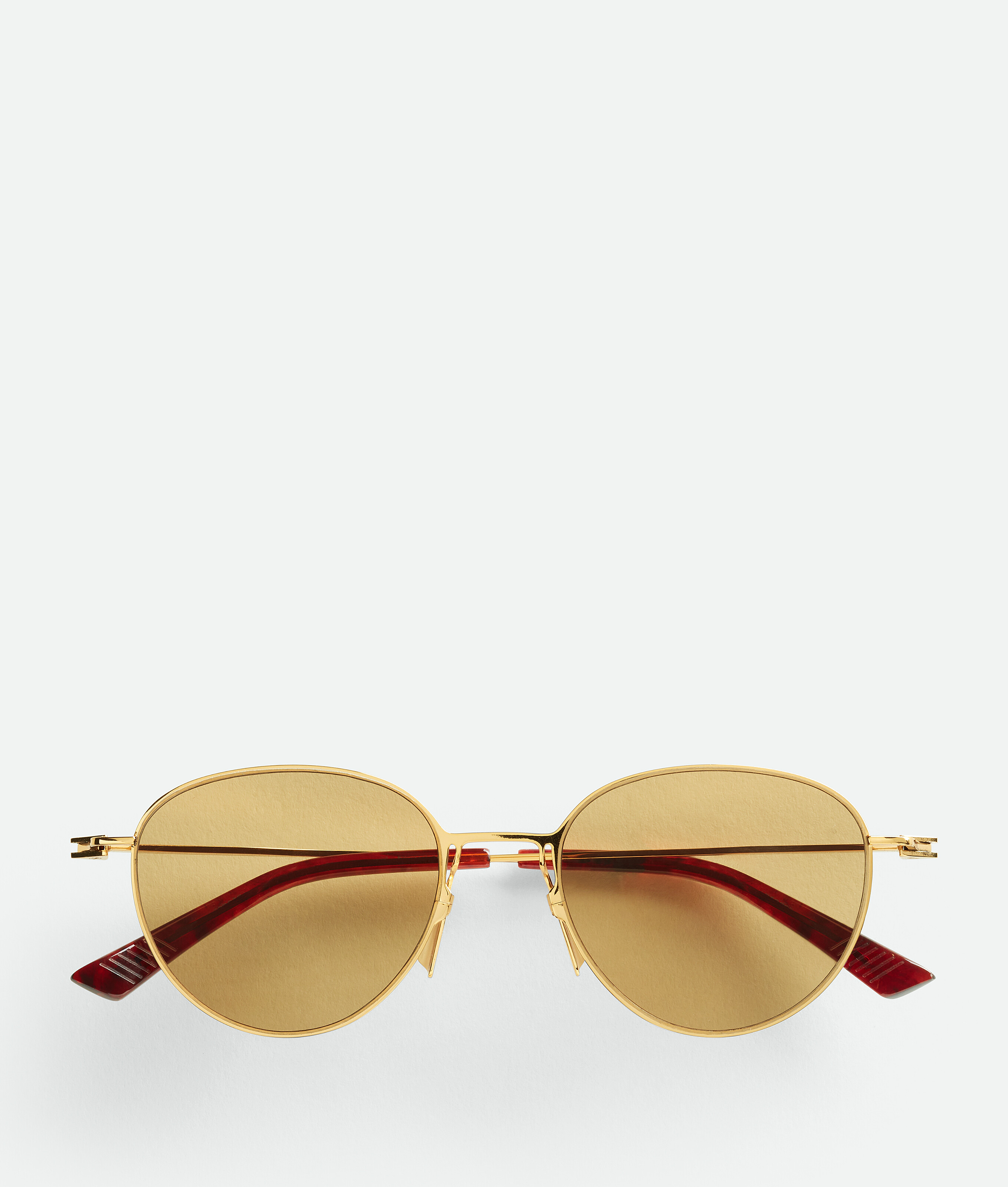 Bottega Veneta Ultrathin Metal Trouserhos Sunglasses In Gold