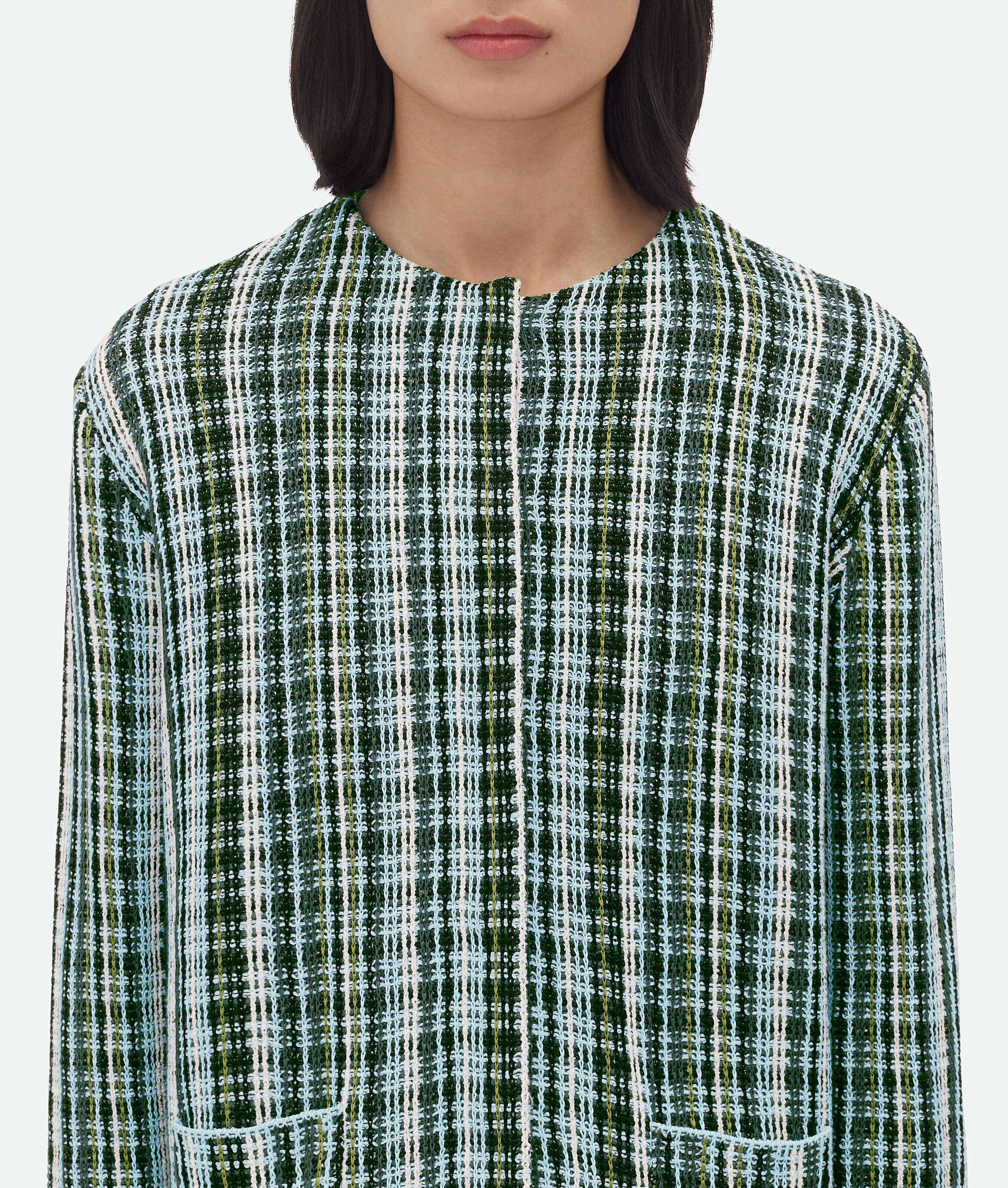 Bottega Veneta Cotton Viscose Check Jacket In Multicolor