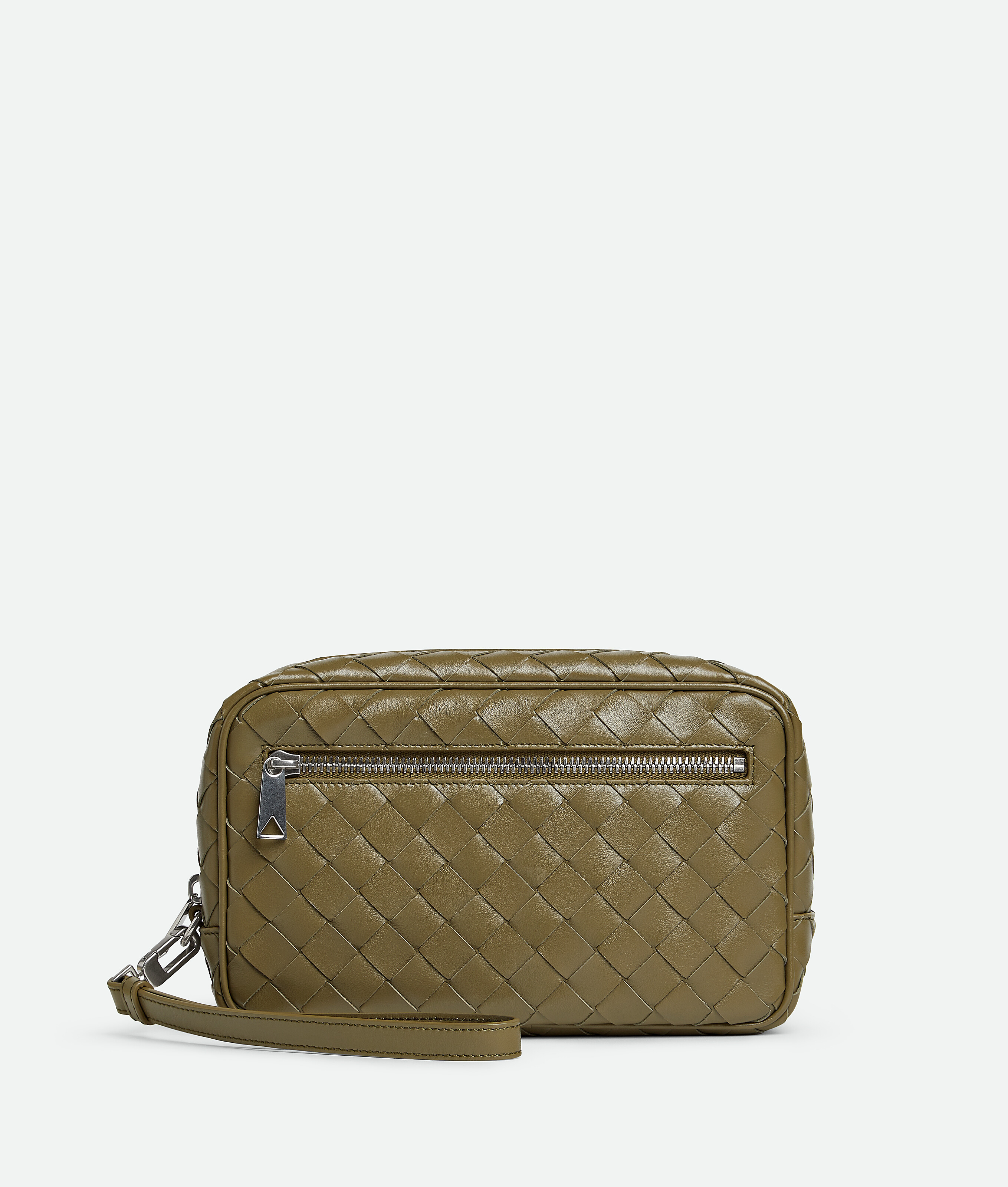 Bottega Veneta Intrecciato Small Pouch With Wristlet - Algae - Man