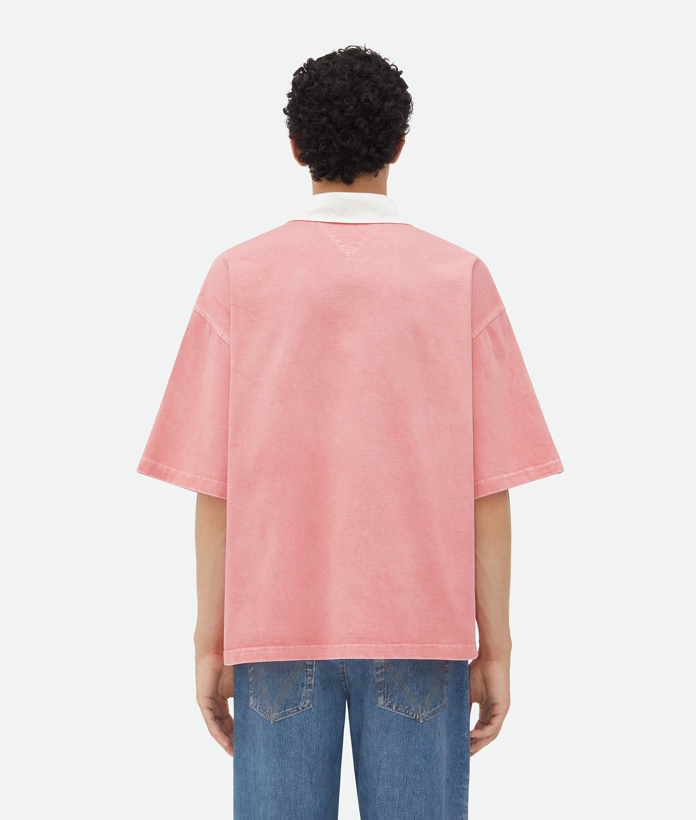 Shop Bottega Veneta Washed Out Jersey Polo In Pink