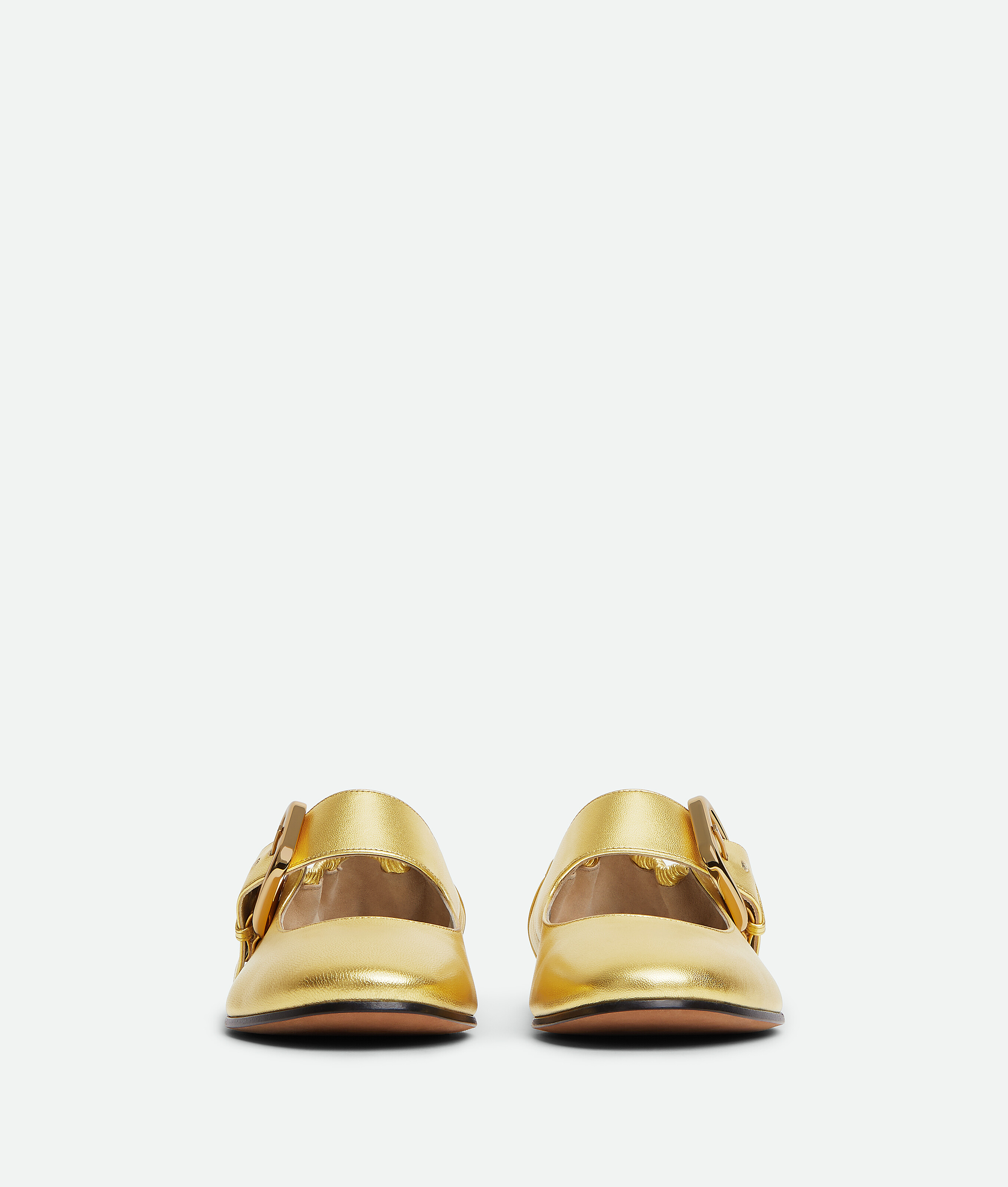 Bottega Veneta Amy Mary-jane Ballerina In Gold