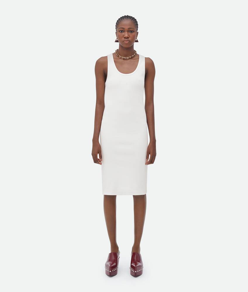 Bottega Veneta® Women's Stretch Rib Cotton Dress in Chalk. Shop online now.