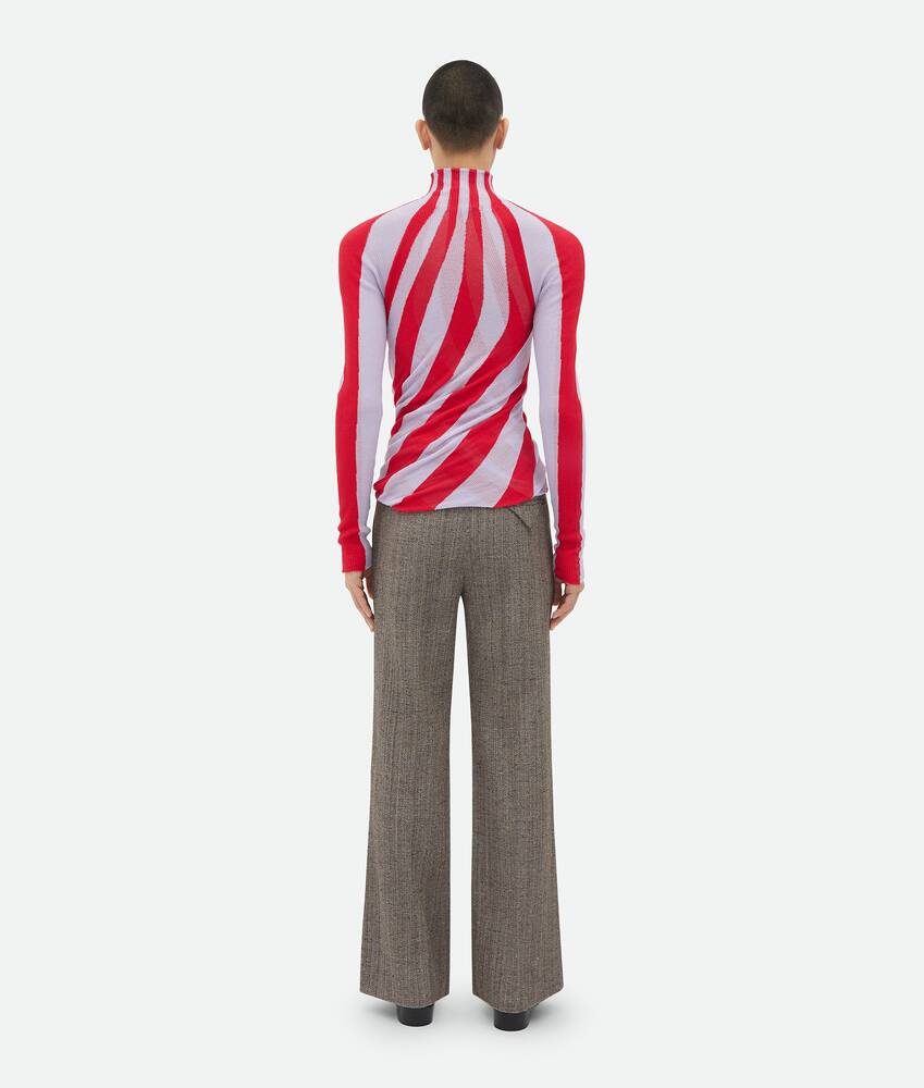Display a large version of the product image 3 - Light Cotton Twisted Stripe Turtleneck